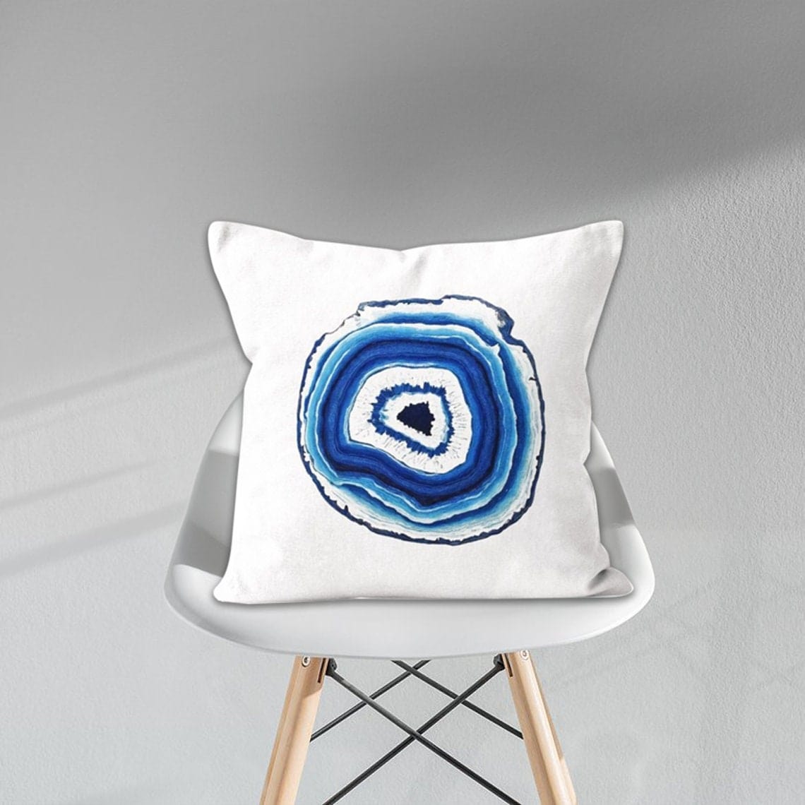 Onay 9 / 12 x 12 inch (30 x 30 cm) Evil Eye Blue Nazar Bead Blue Custom Size Cushion Cover