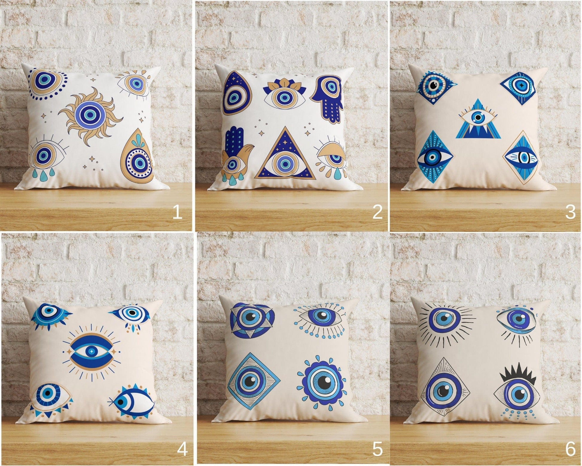Onay Home Textile Cushion Covers Evil Eye Cushion Covers Hand of Fatima Euro Pillow Sham