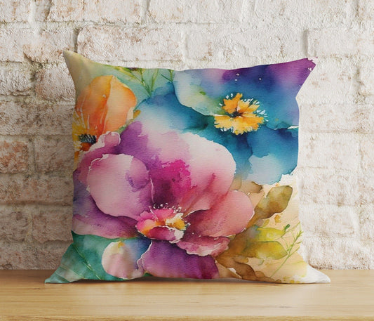 Onay 1 / 12 x 12 inch (30 x 30 cm) Double Side Exotic Floral Colourful Vibrant Flower Cushion Cover