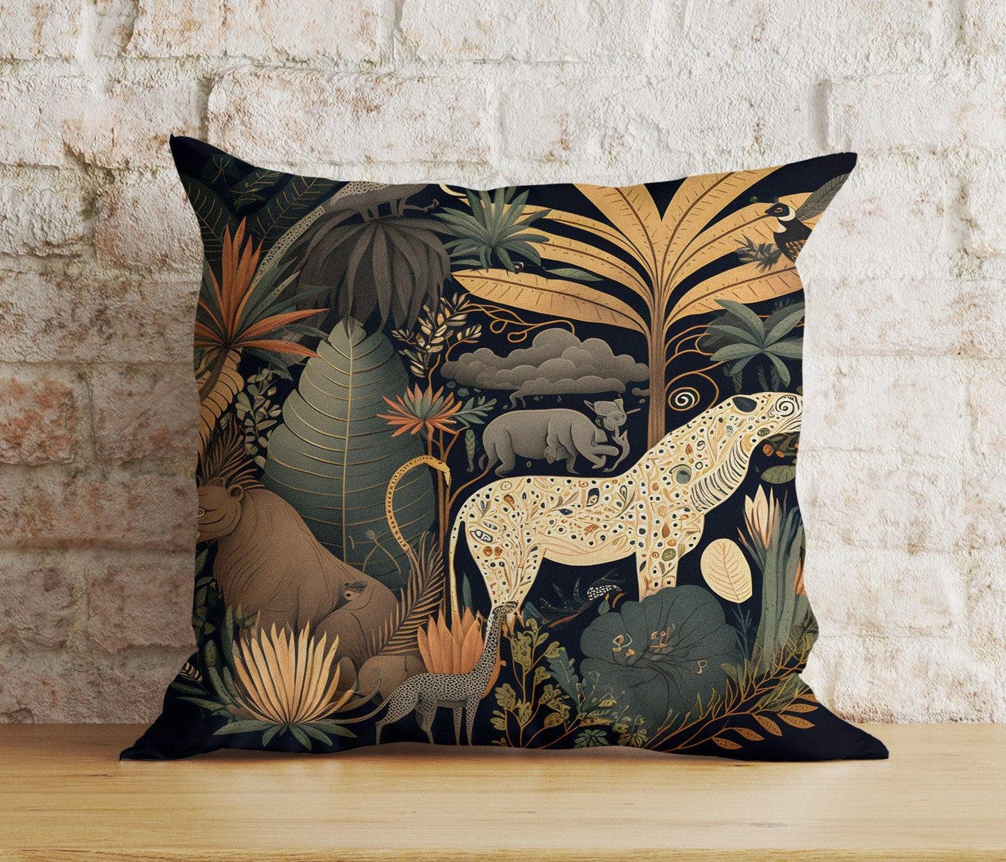 Onay 5 / 12 x 12 inch (30 x 30 cm) Exotic Wildlife Jungle Animal Patterns Cushion Covers