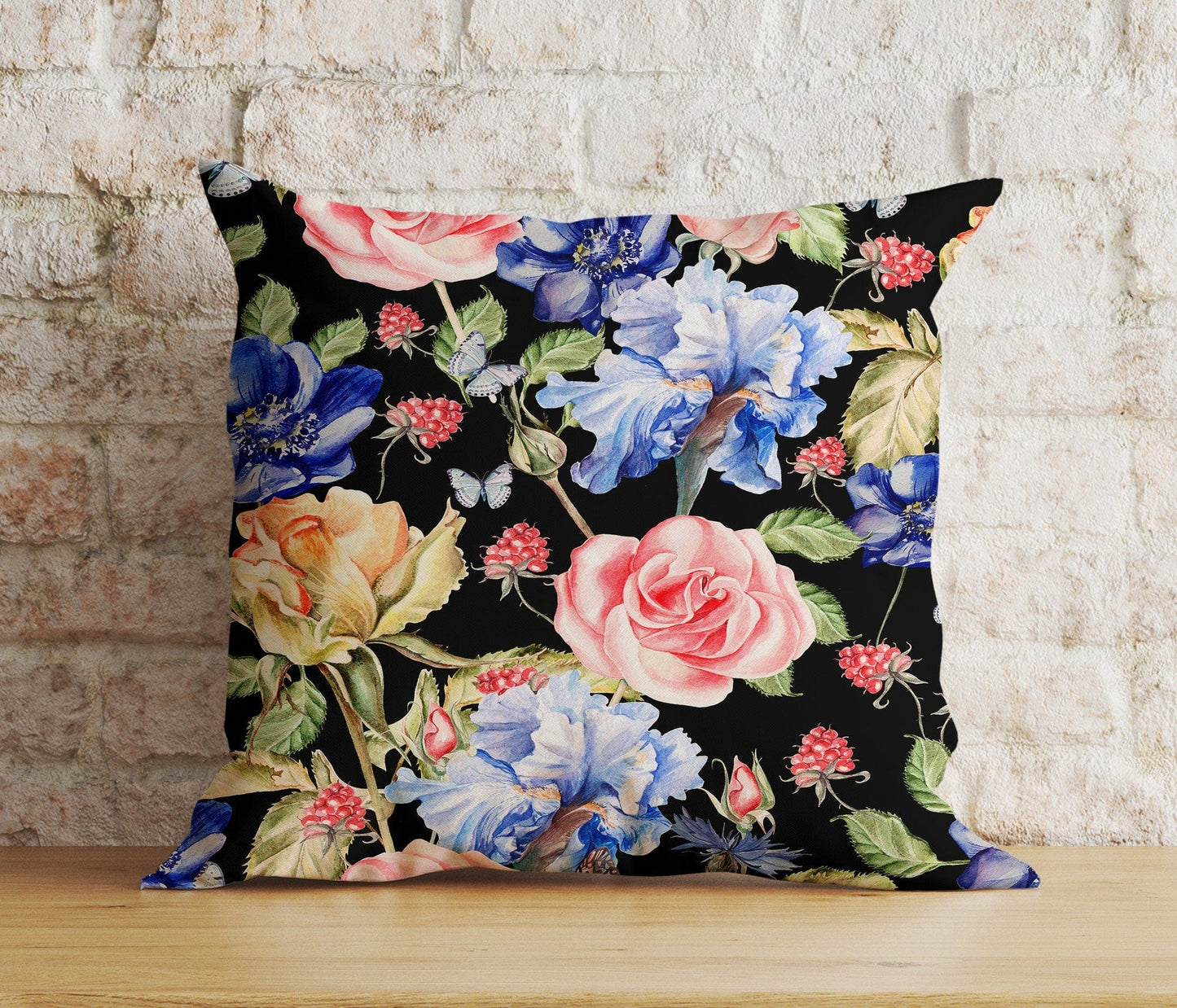 Onay 5 / 12 x 12 inch (30 x 30 cm) Double Side Exquisite Painted Vibrant and Artistic Floral Cushion Covers