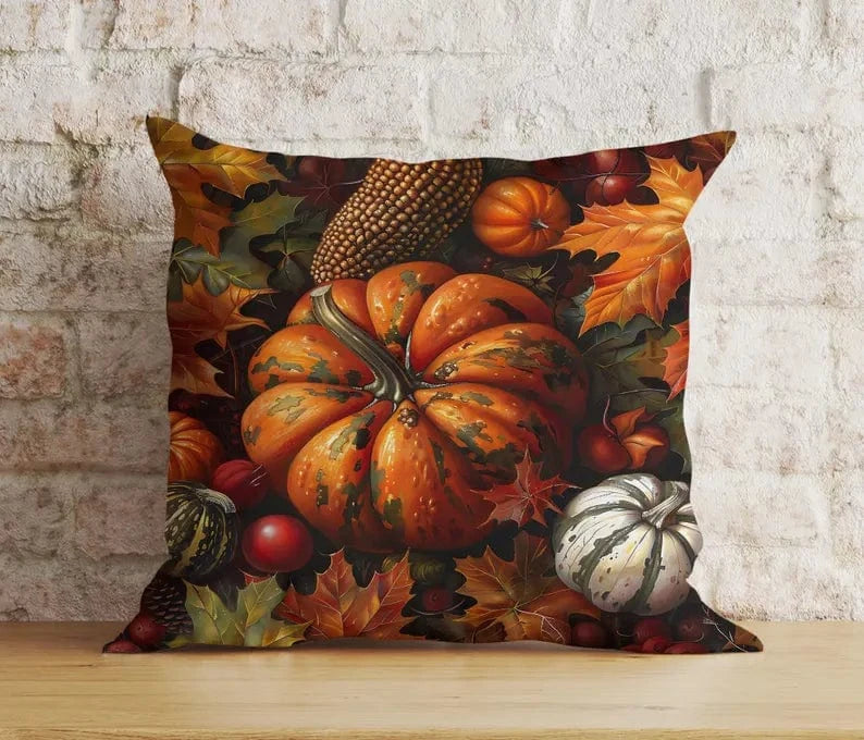 Onay Cushion Covers Fall Pillow Cover Autumn Pumpkin and Botanical Harvest Seasonal Outdoor Cushions