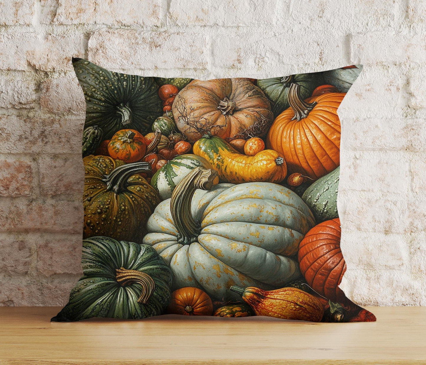 Onay Cushion Covers 2 / 12 x 12 inch (30 x 30 cm) Double Side Fall Pillow Cover Autumn Pumpkin and Botanical Harvest Seasonal Outdoor Cushions