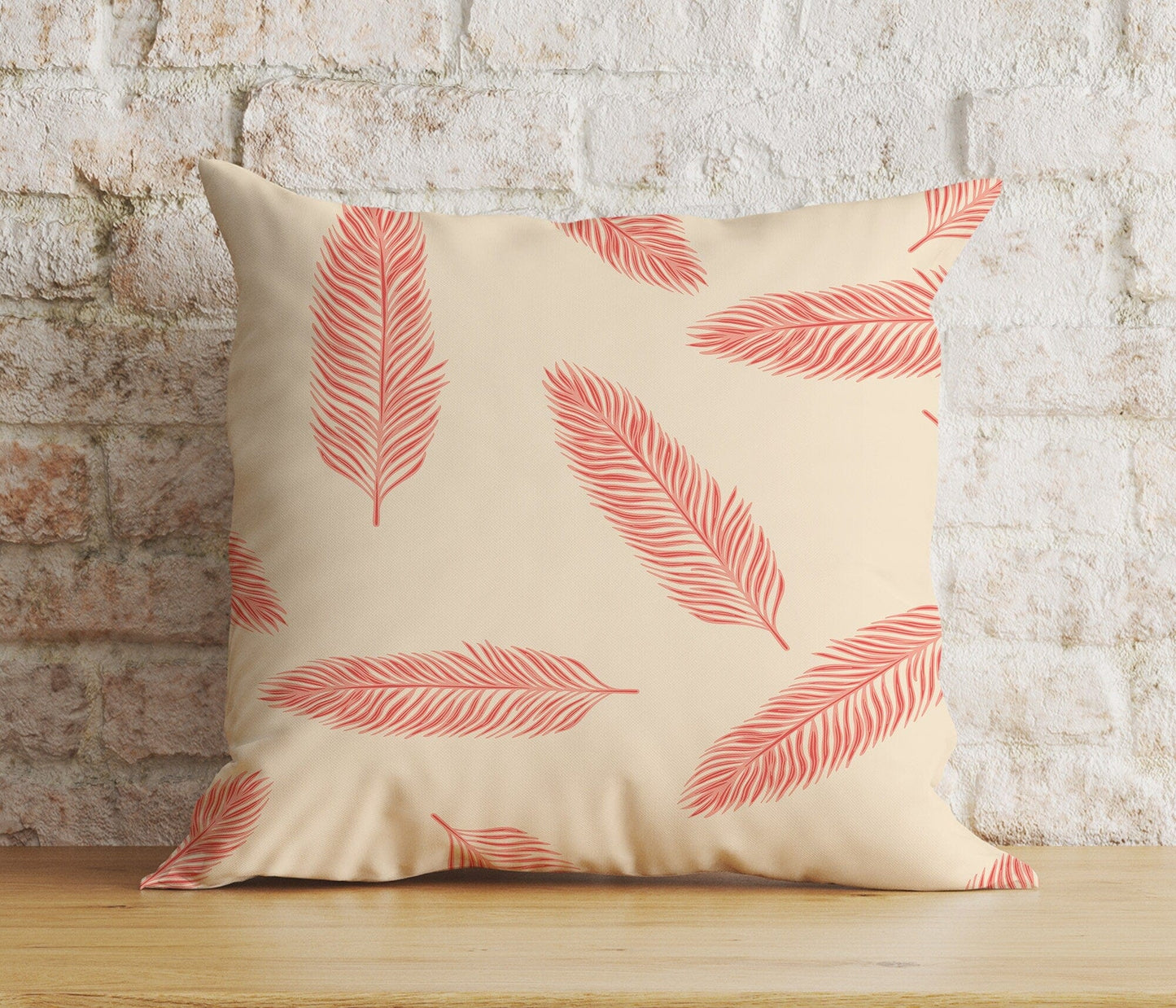 Onay Home Textile Cushion Covers 5 / 12 x 12 inch (30 x 30 cm) Double Side Feather Pattern Cushion Cover Wing Pattern Pillow Cover