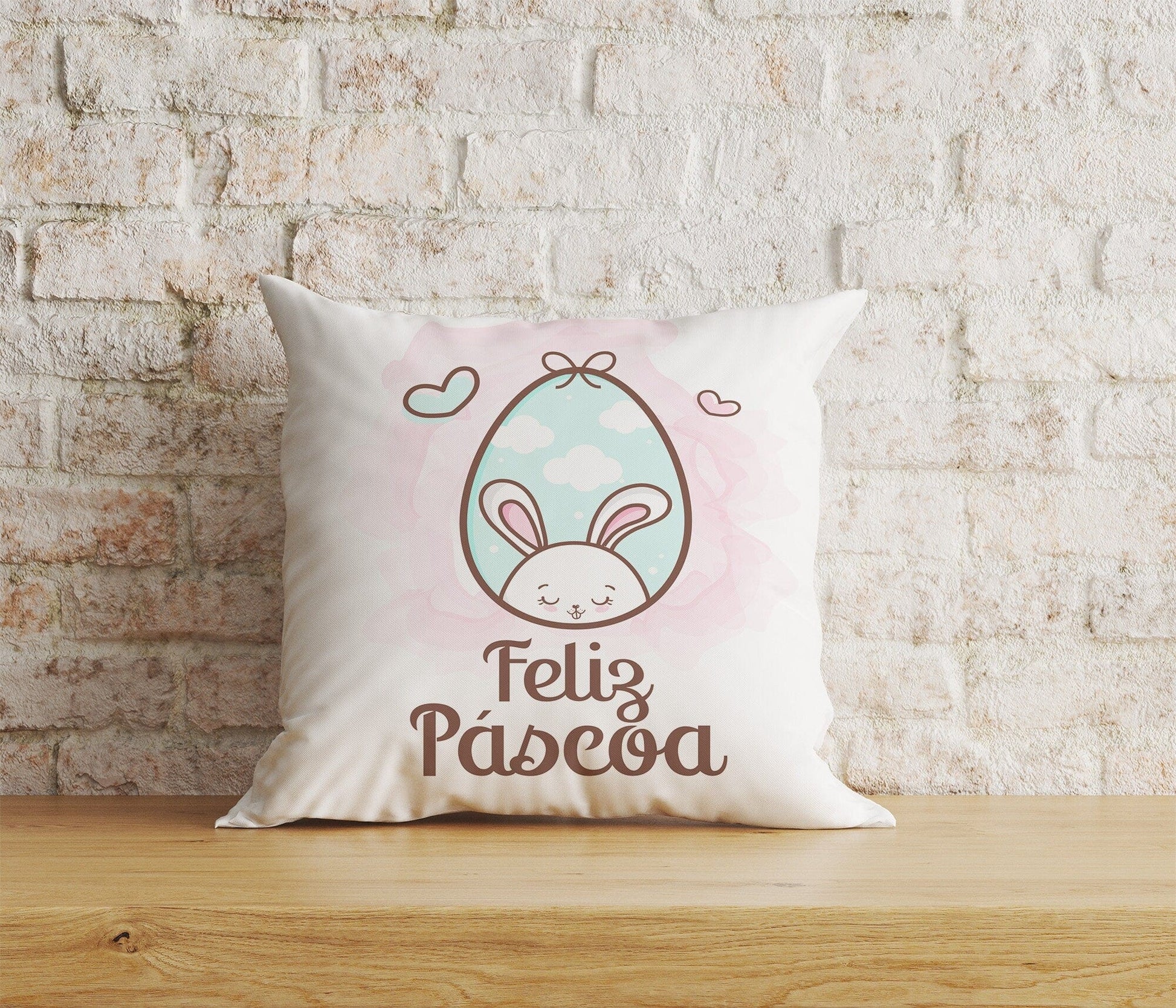 Onay Home Textile Cushion Covers 9 / 12 x 12 inch (30 x 30 cm) Double Side Feliz Páscoa Cushion Cover Easter Egg Pillow Cover
