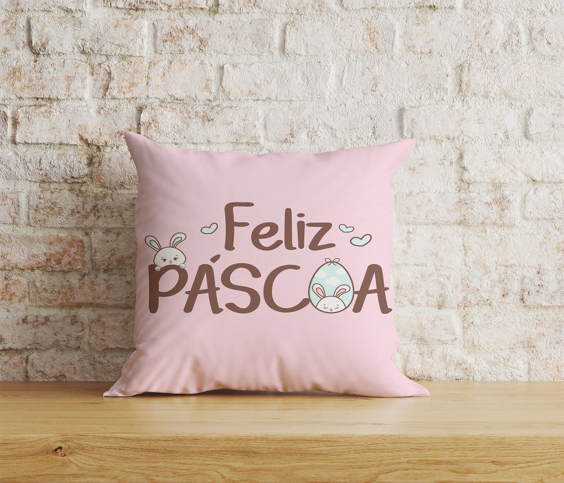 Onay Home Textile Cushion Covers 8 / 12 x 12 inch (30 x 30 cm) Double Side Feliz Páscoa Cushion Cover Easter Egg Pillow Cover