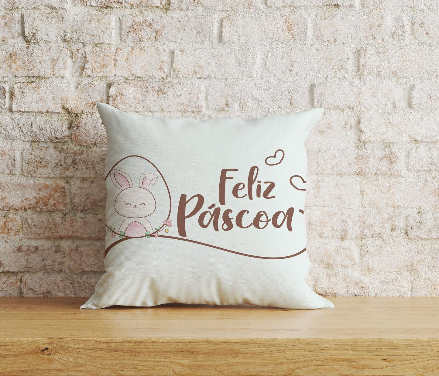 Onay Home Textile Cushion Covers 7 / 12 x 12 inch (30 x 30 cm) Double Side Feliz Páscoa Cushion Cover Easter Egg Pillow Cover