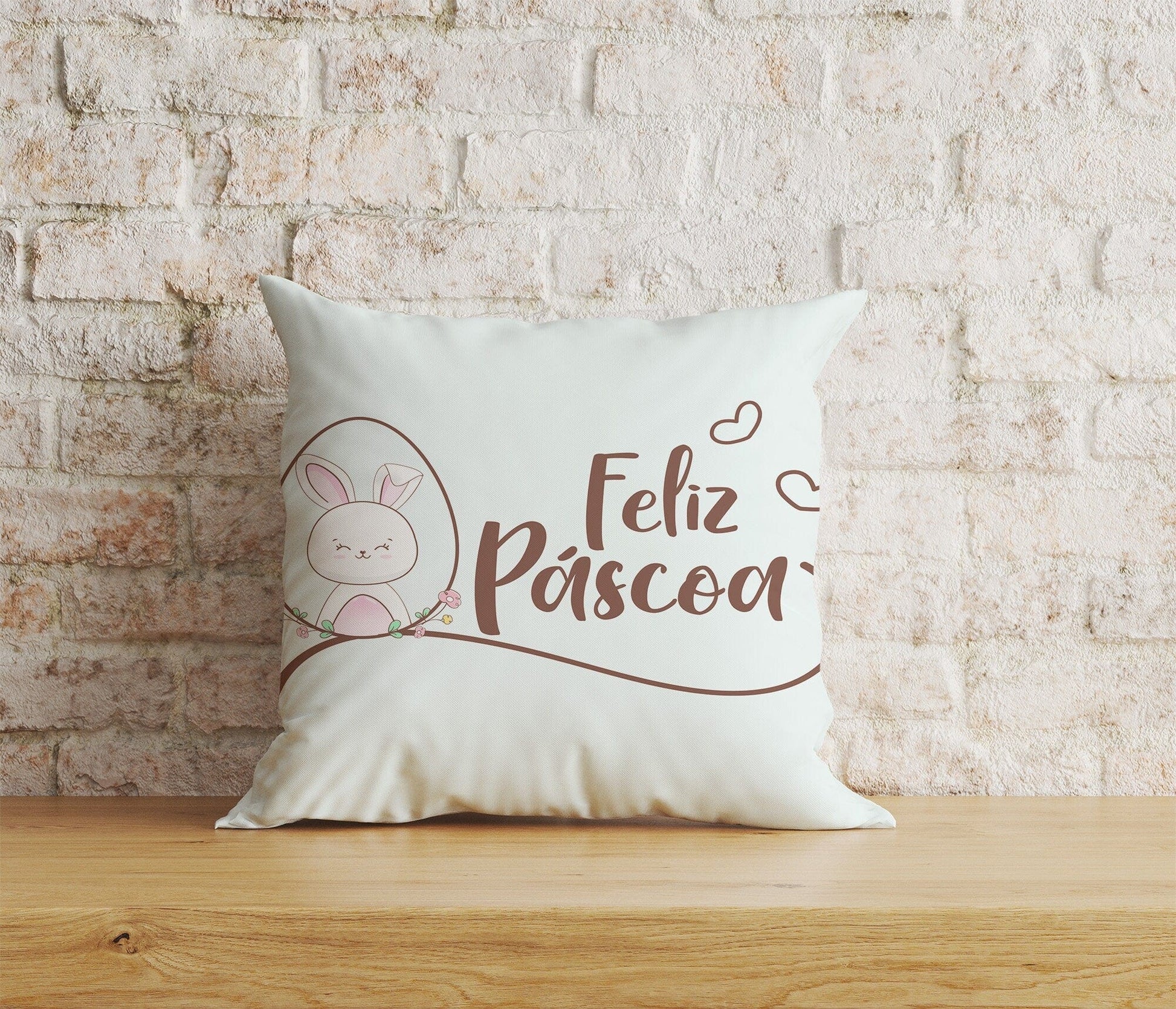 Onay Home Textile Cushion Covers 7 / 12 x 12 inch (30 x 30 cm) Double Side Feliz Páscoa Cushion Cover Easter Egg Pillow Cover