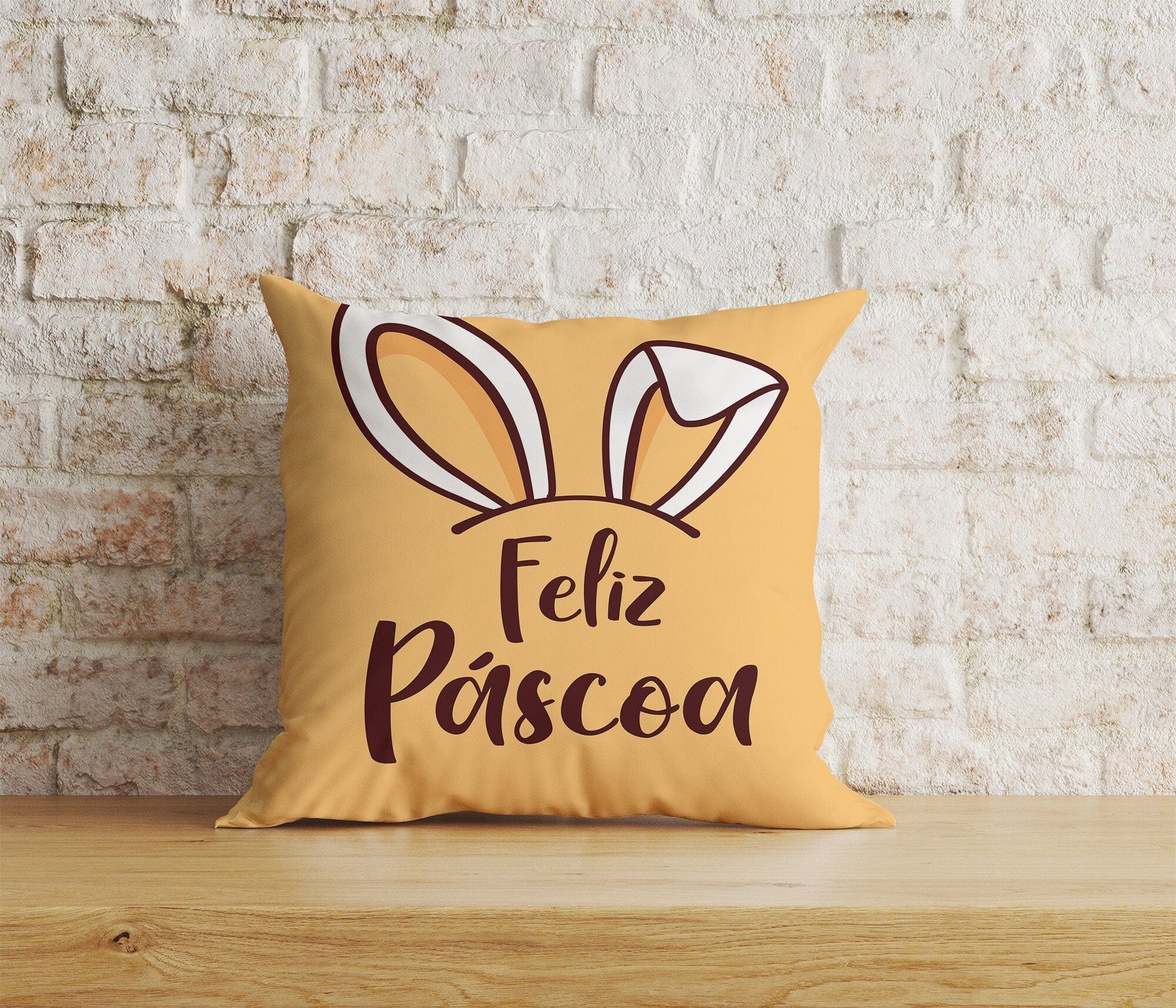 Onay Home Textile Cushion Covers 6 / 12 x 12 inch (30 x 30 cm) Double Side Feliz Páscoa Cushion Cover Easter Egg Pillow Cover
