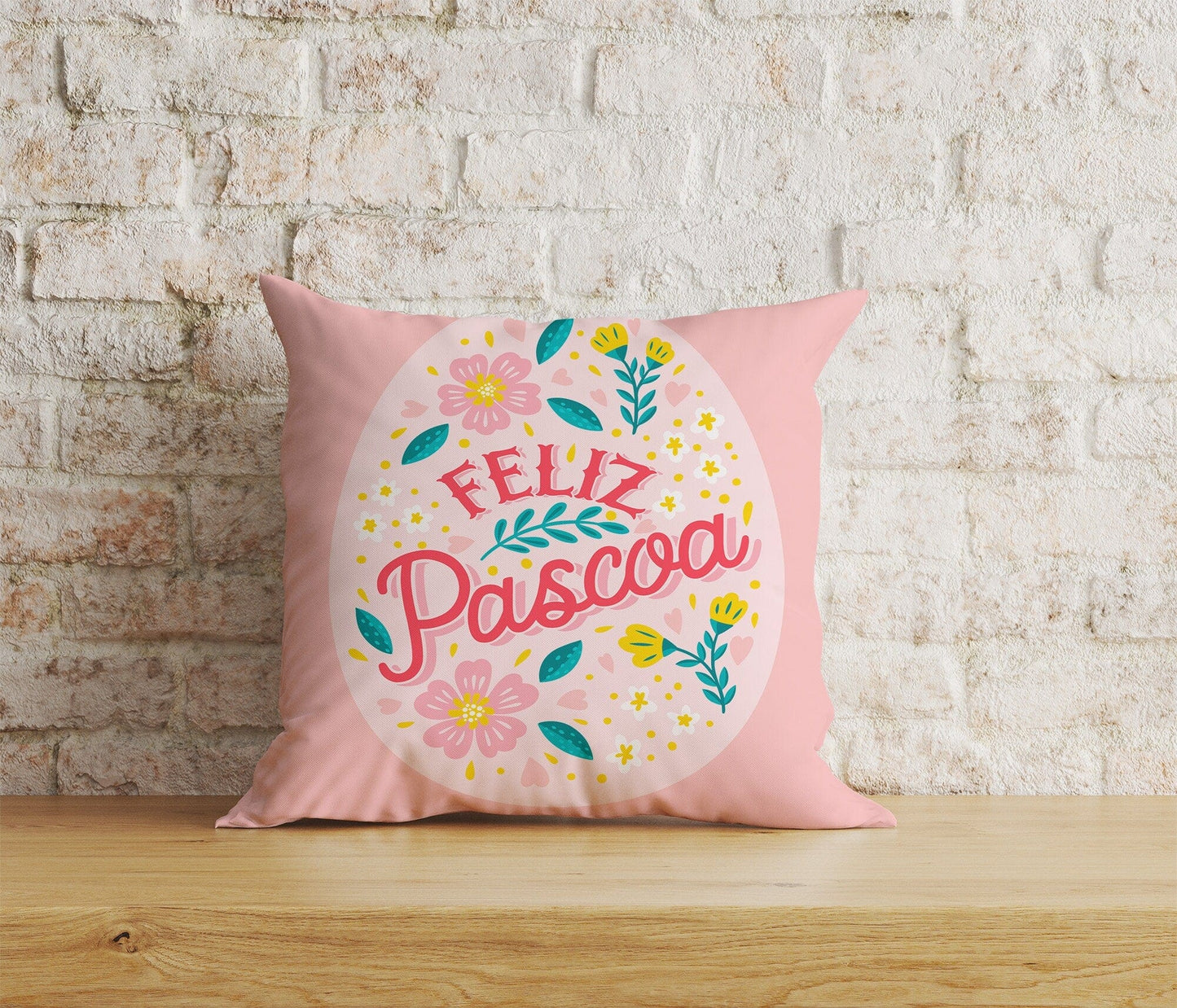 Onay Home Textile Cushion Covers 4 / 12 x 12 inch (30 x 30 cm) Double Side Feliz Páscoa Cushion Cover Easter Egg Pillow Cover