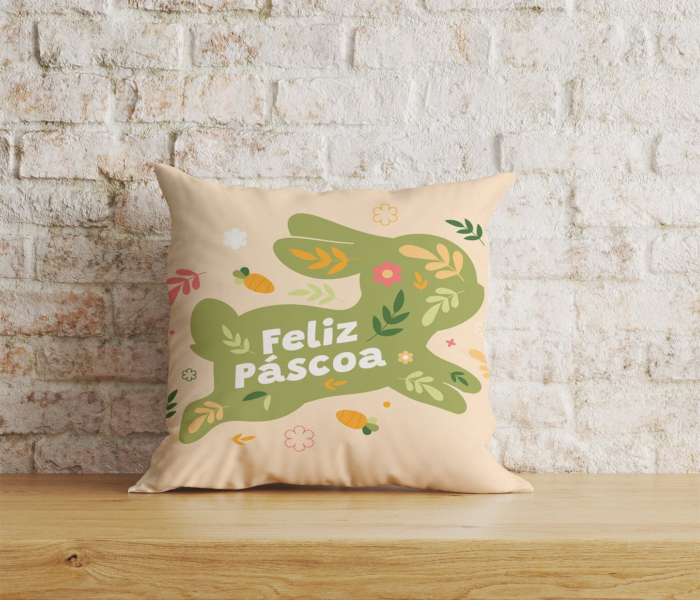 Onay Home Textile Cushion Covers 3 / 12 x 12 inch (30 x 30 cm) Double Side Feliz Páscoa Cushion Cover Easter Egg Pillow Cover