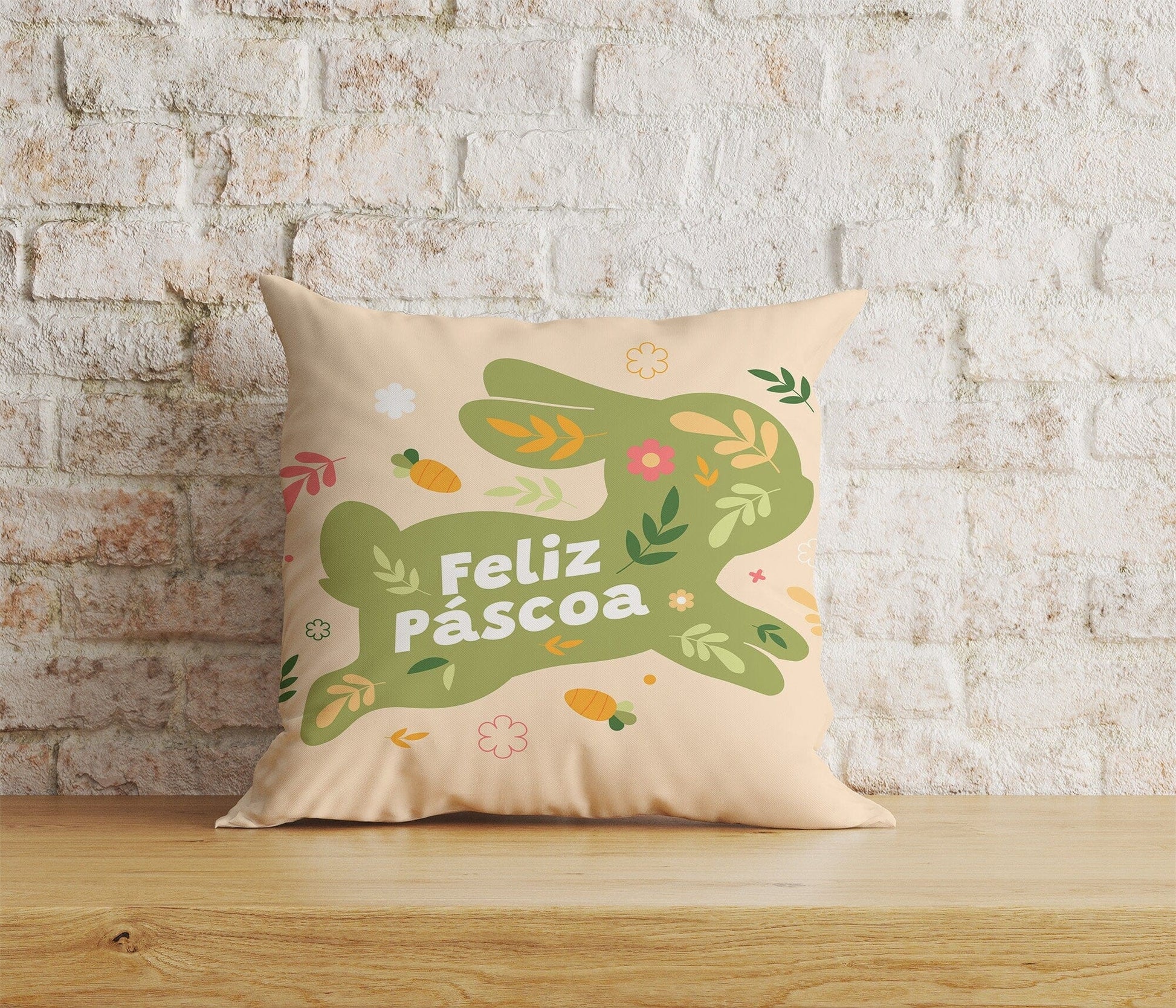 Onay Home Textile Cushion Covers 3 / 12 x 12 inch (30 x 30 cm) Double Side Feliz Páscoa Cushion Cover Easter Egg Pillow Cover