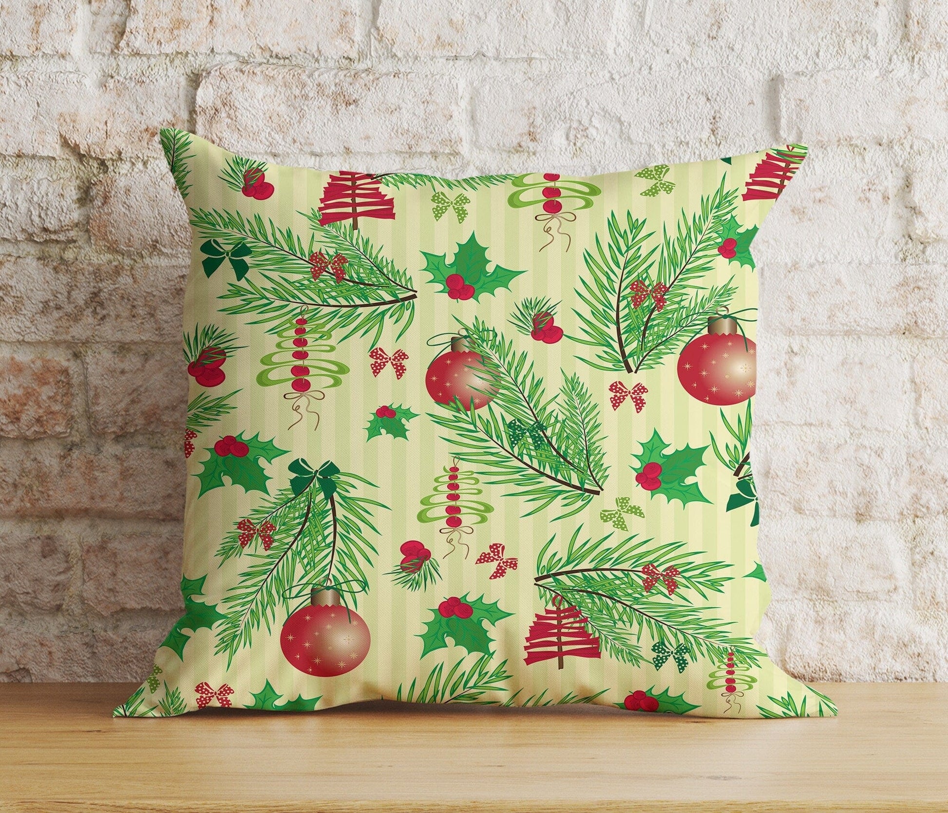 Onay 6 / 12 x 12 inch (30 x 30 cm) Double Side Festive Christmas Snowflake Rustic Plaid Cushion Cover