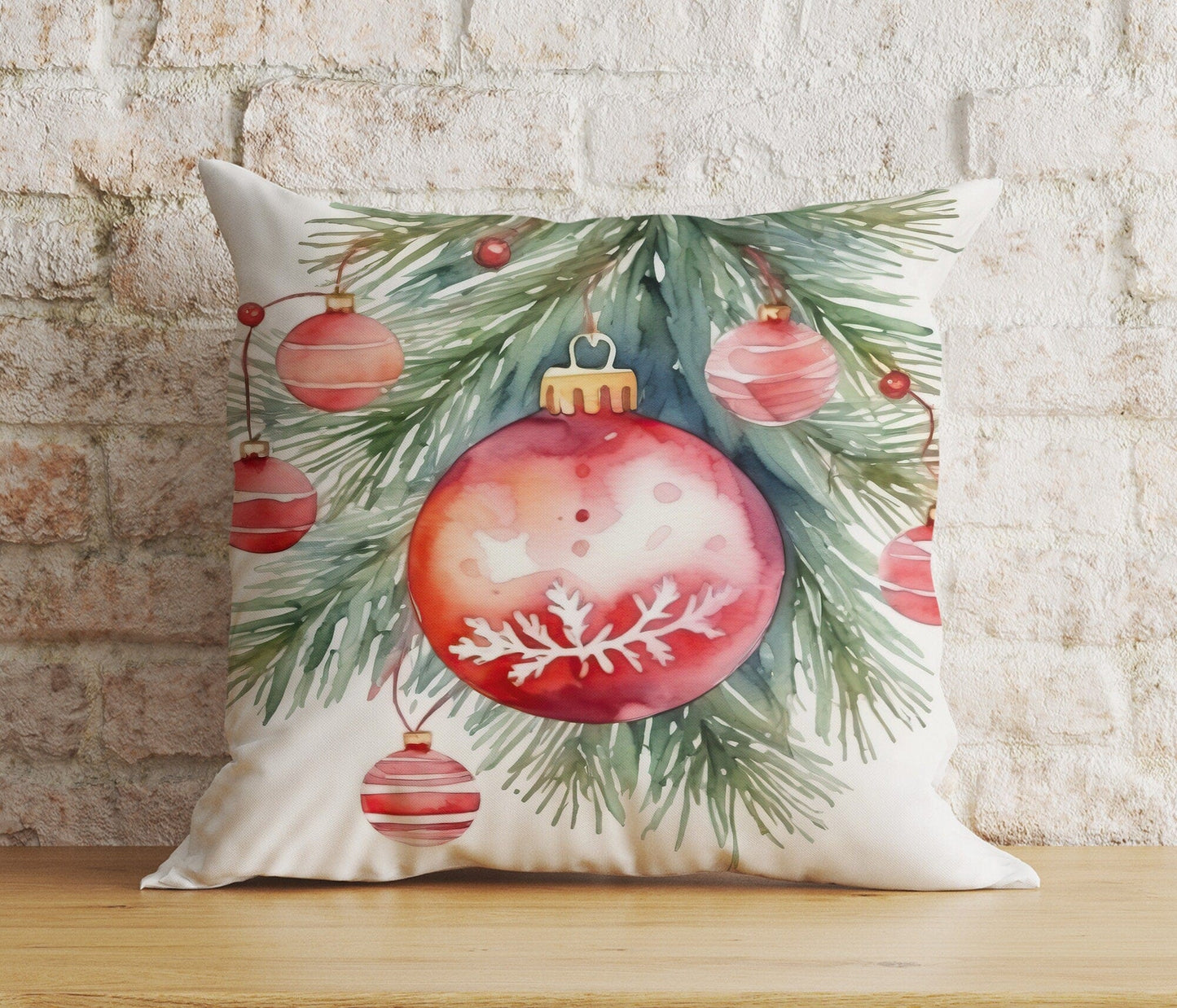 Onay 4 / 12 x 12 inch (30 x 30 cm) Double Side Festive Christmas Snowflake Rustic Plaid Cushion Cover
