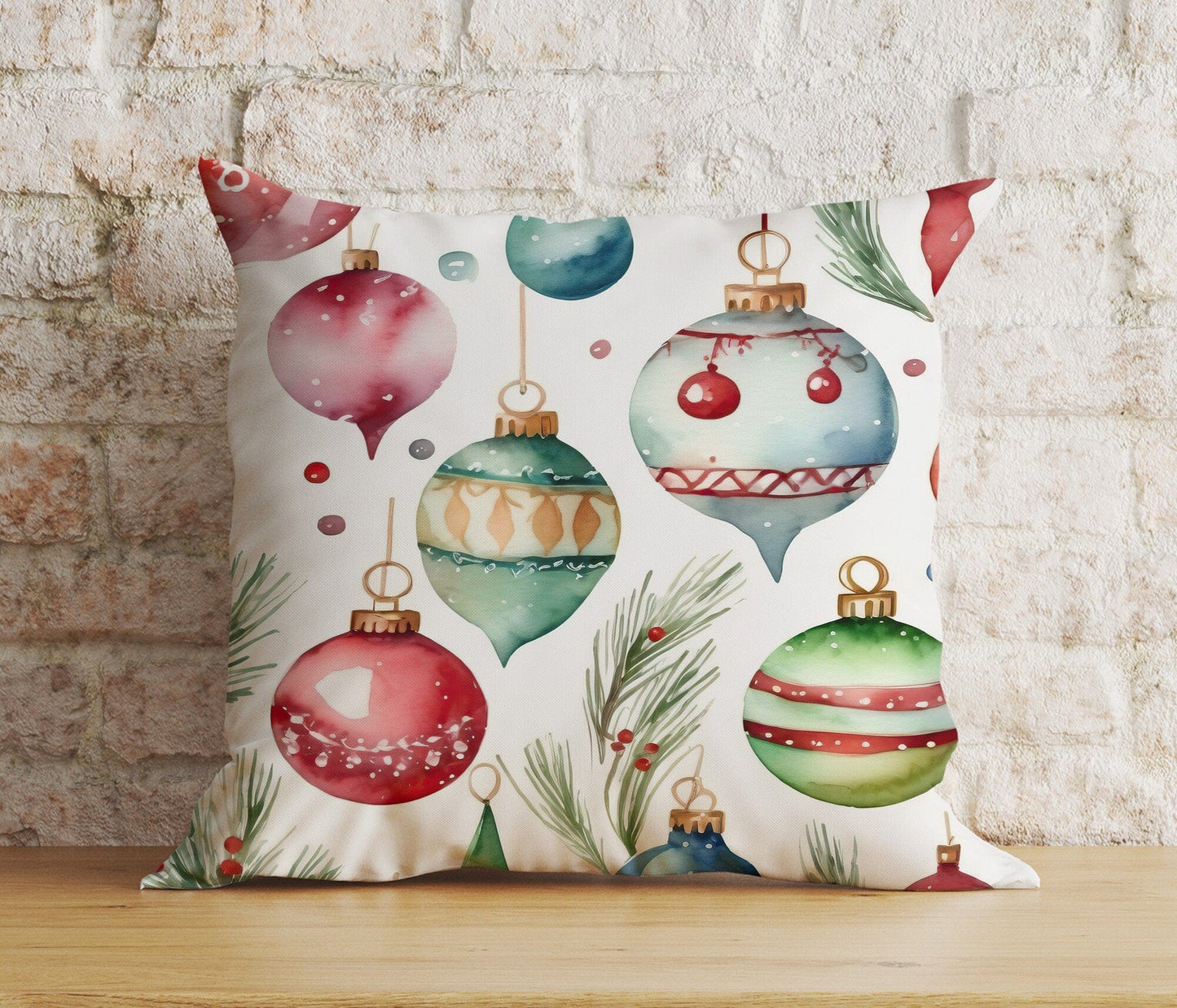 Onay 3 / 12 x 12 inch (30 x 30 cm) Double Side Festive Christmas Snowflake Rustic Plaid Cushion Cover