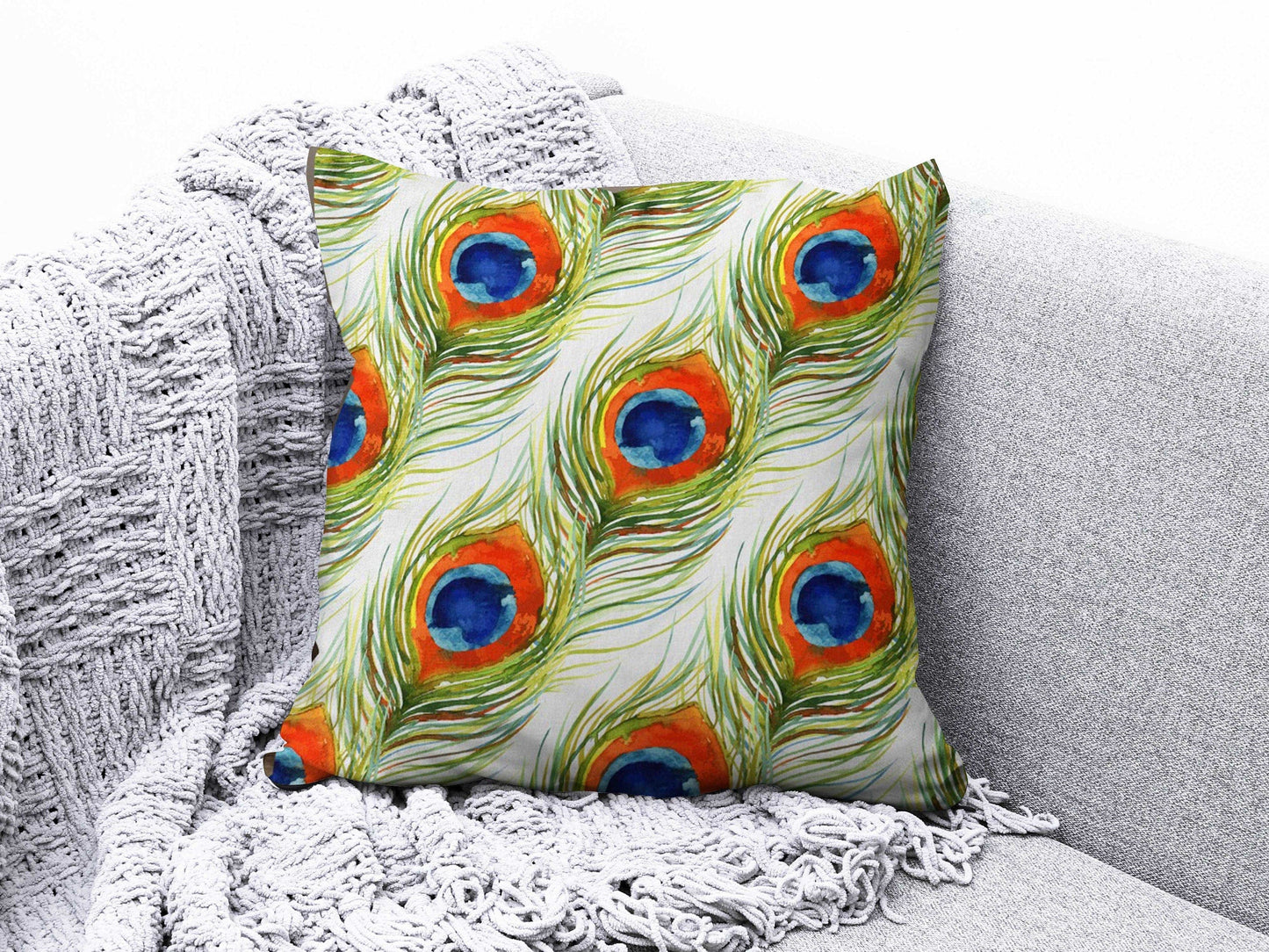 Onay 6 / 12 x 12 inch (30 x 30 cm) Flamingo and Peafowl Farmhouse Decor Cushion Cover