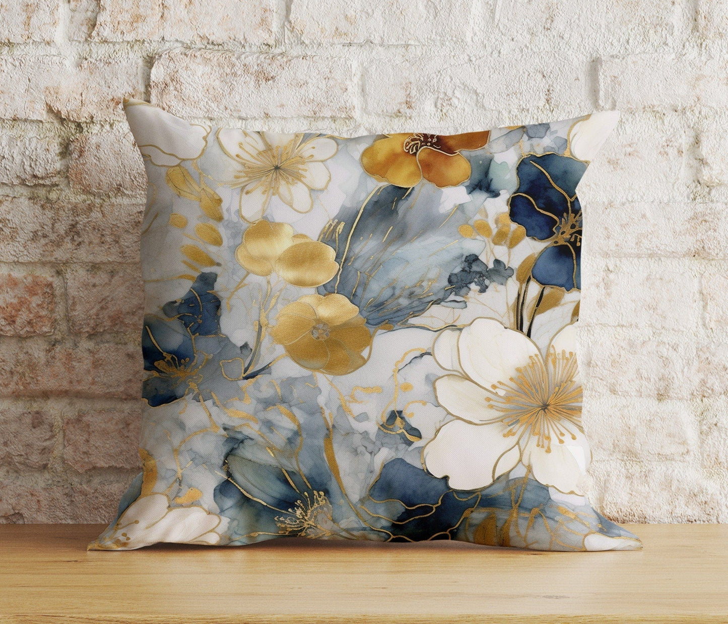 Onay 8 / 12 x 12 inch (30 x 30 cm) Double Side Floral Abstract Art Elegant Watercolour Cushion Cover