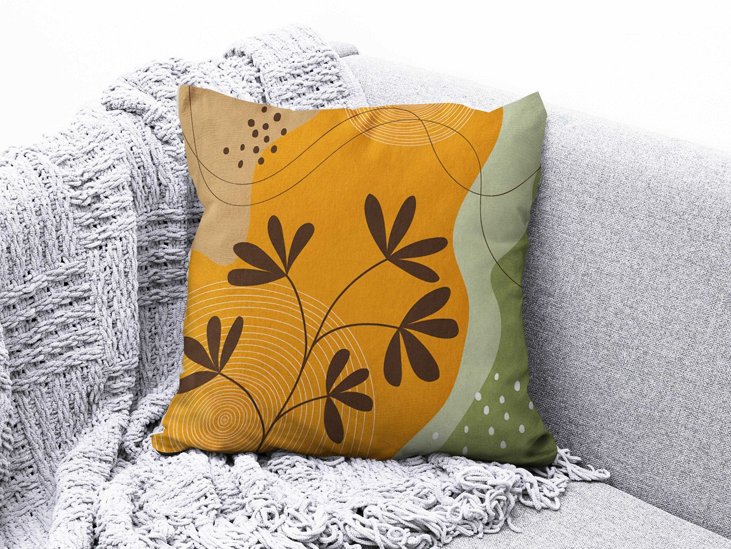 Onay 5 / 12 x 12 inch (30 x 30 cm) Floral Abstract Pastel Floral Minimalist Cushion Covers