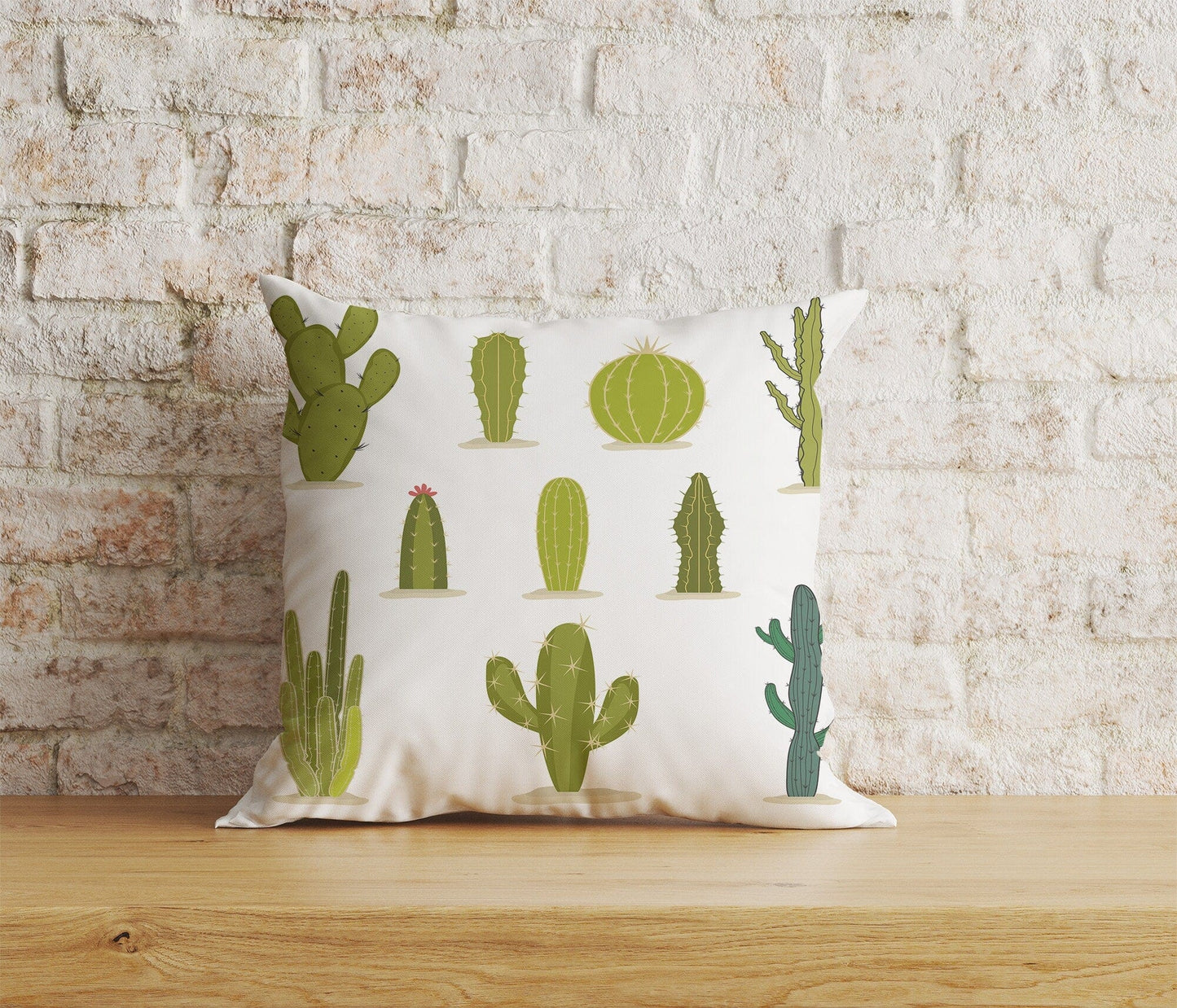 Onay Home Textile Cushion Covers 8 / 12 x 12 inch (30 x 30 cm) Double Side Floral Cactus Cushion Cover Green Botanical Throw Cushion