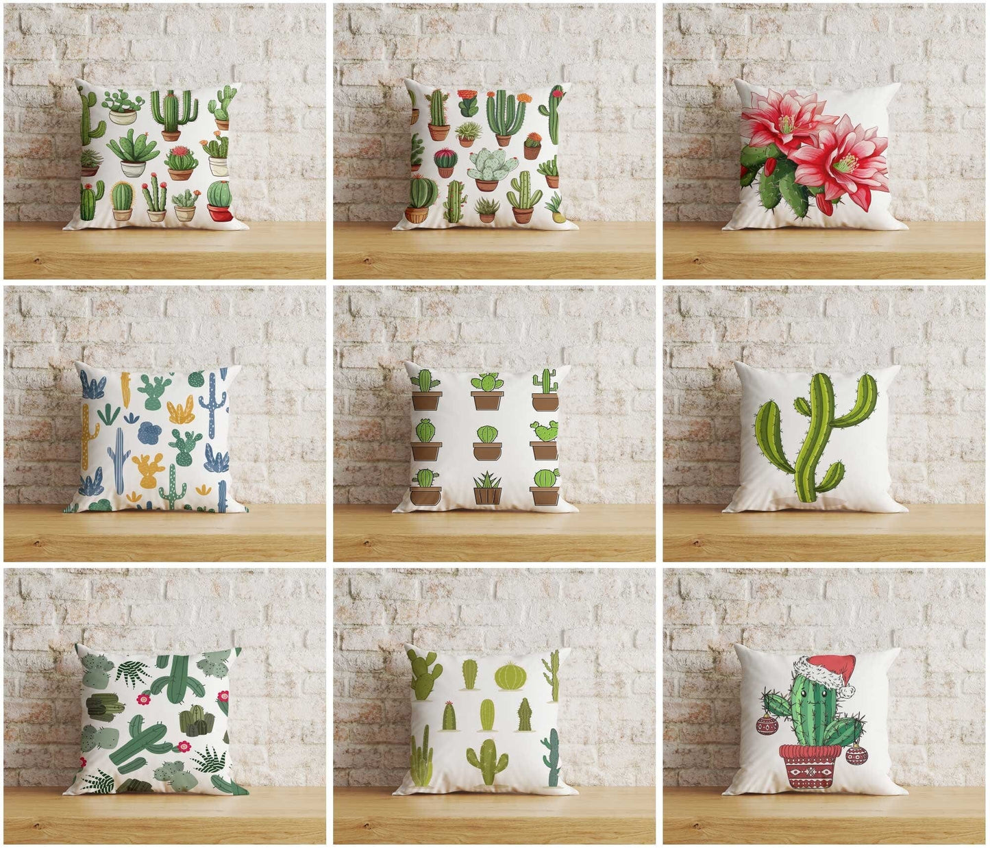 Onay Home Textile Cushion Covers Floral Cactus Cushion Cover Green Botanical Throw Cushion