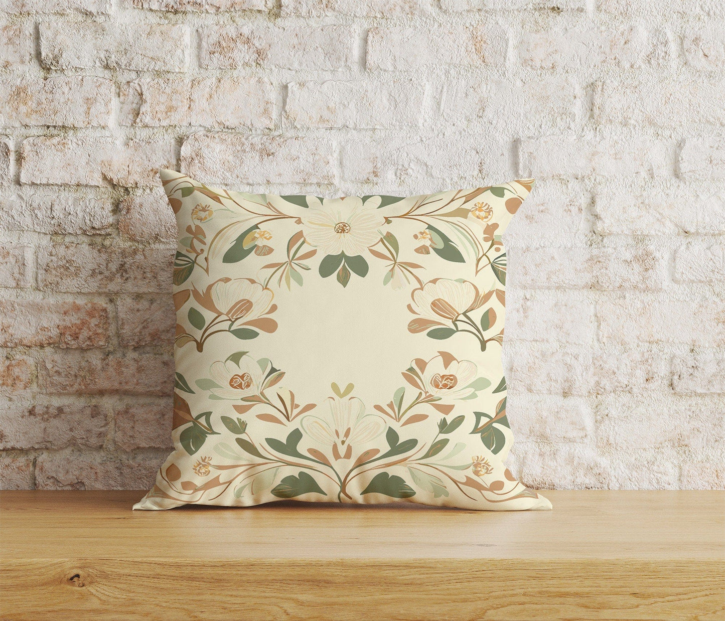 Onay Home Textile 6 / 12 x 12 inch (30 x 30 cm) Double Side Floral Cushion Covers Handdrawn Floral Throw Cushions