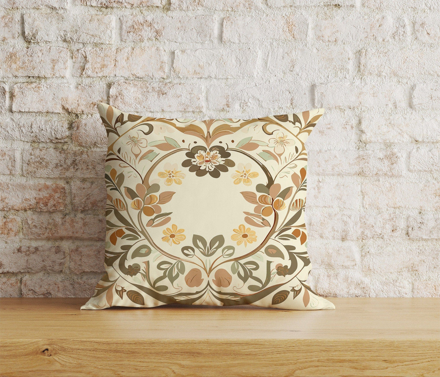 Onay Home Textile 4 / 12 x 12 inch (30 x 30 cm) Double Side Floral Cushion Covers Handdrawn Floral Throw Cushions