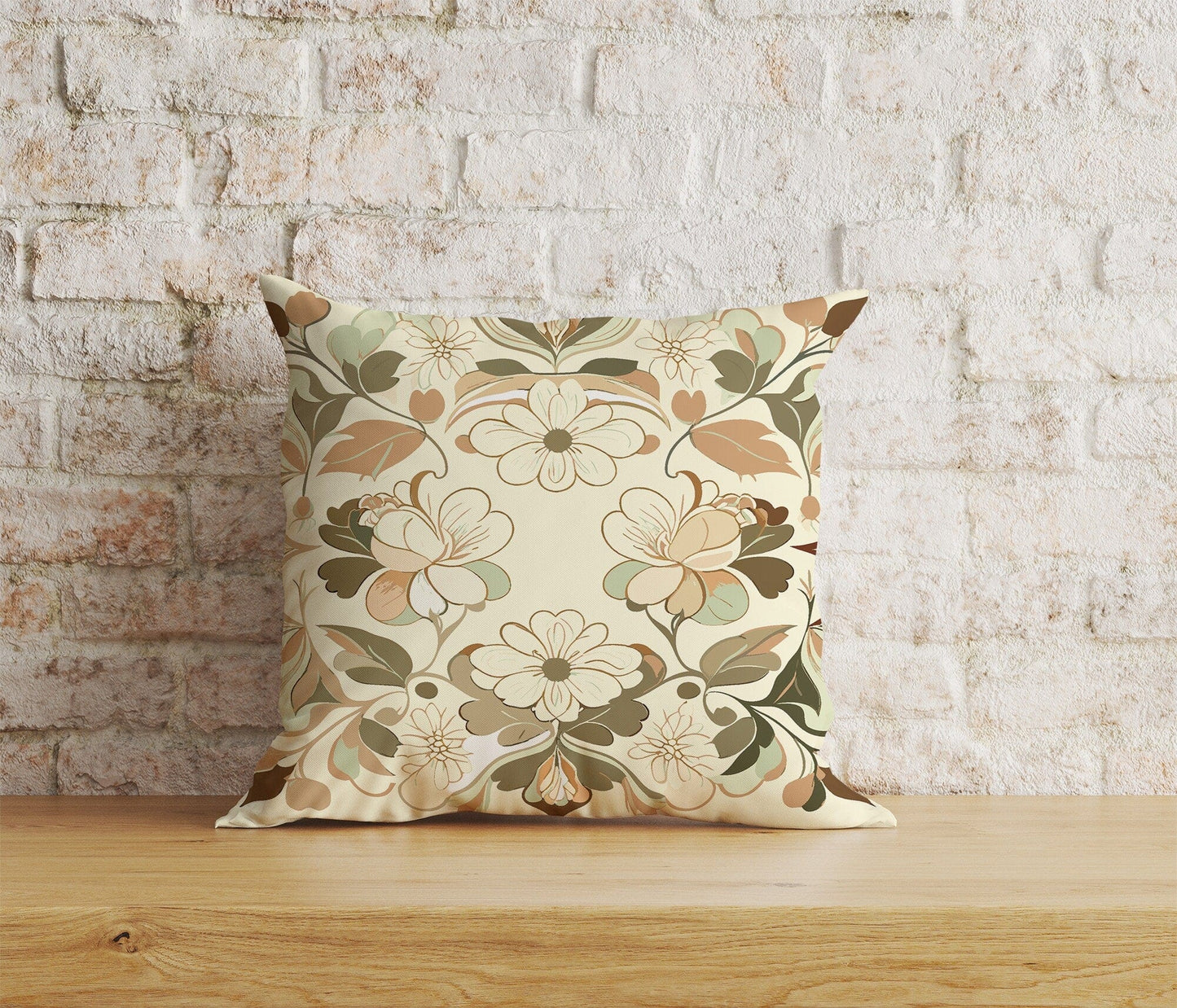 Onay Home Textile 3 / 12 x 12 inch (30 x 30 cm) Double Side Floral Cushion Covers Handdrawn Floral Throw Cushions