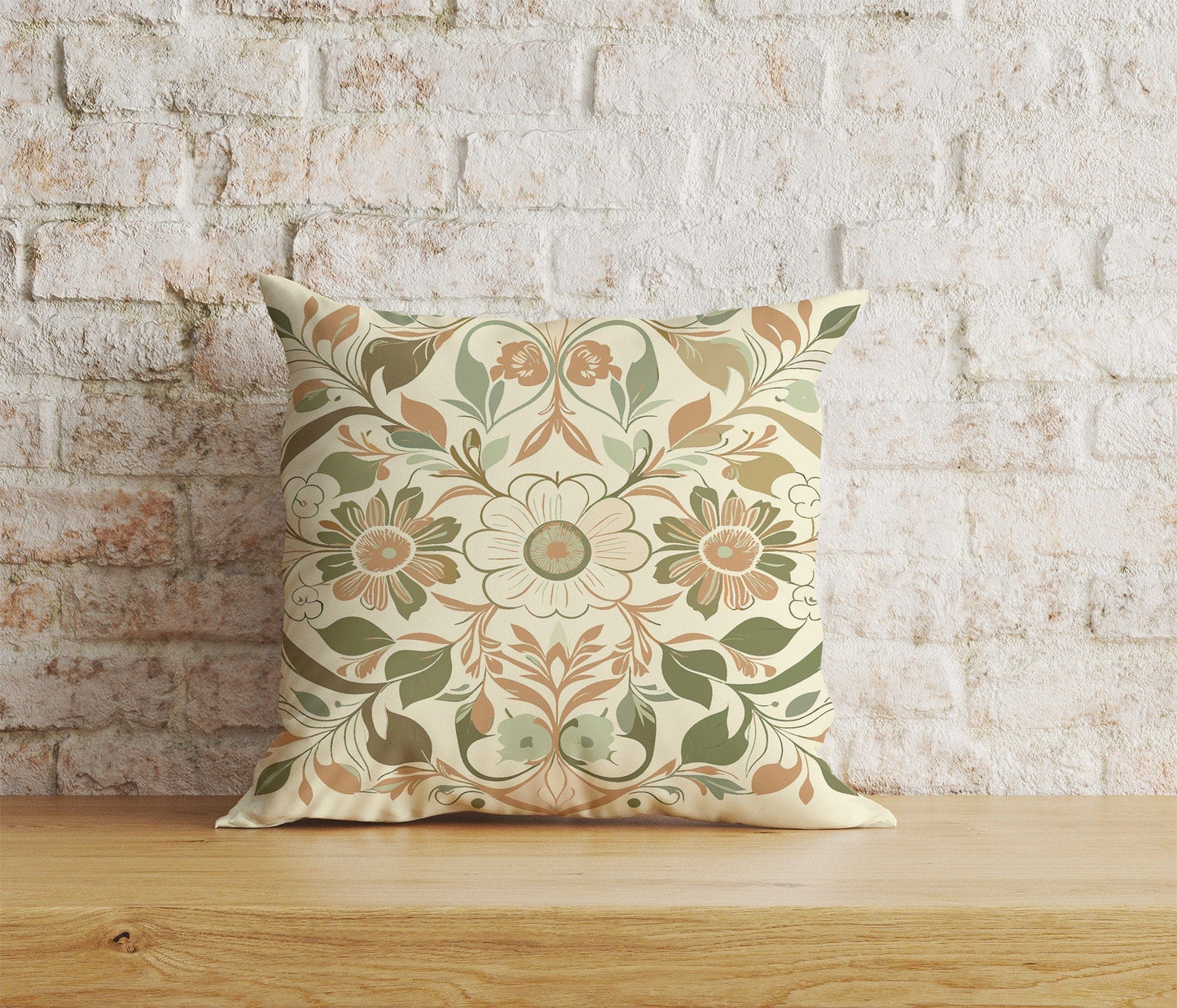 Onay Home Textile 1 / 12 x 12 inch (30 x 30 cm) Double Side Floral Cushion Covers Handdrawn Floral Throw Cushions