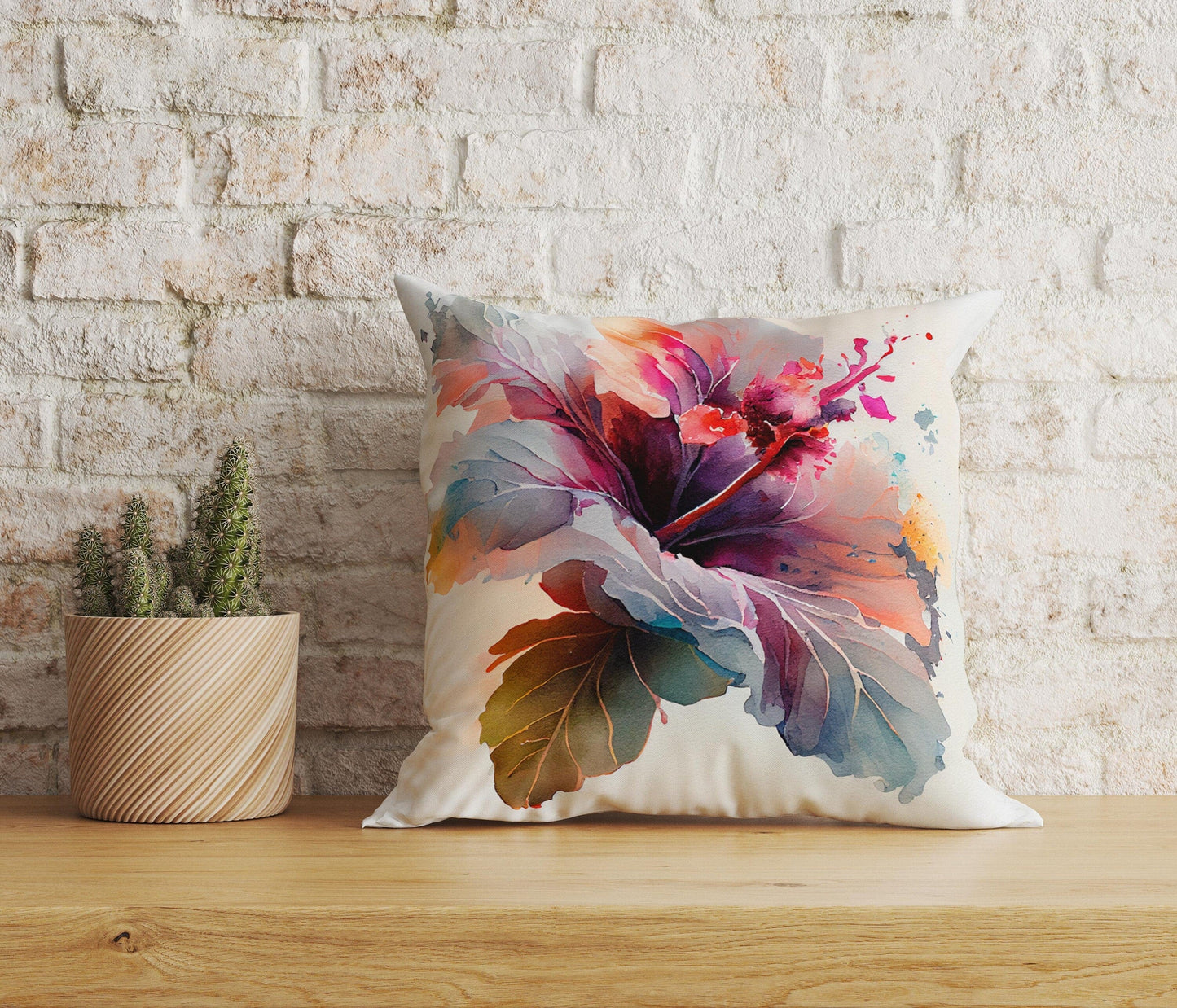 Onay Home Textile Cushion Covers 4 / 12 x 12 inch (30 x 30 cm) Double Side Floral Cushion Covers Watercolor Flower Pillow Covers