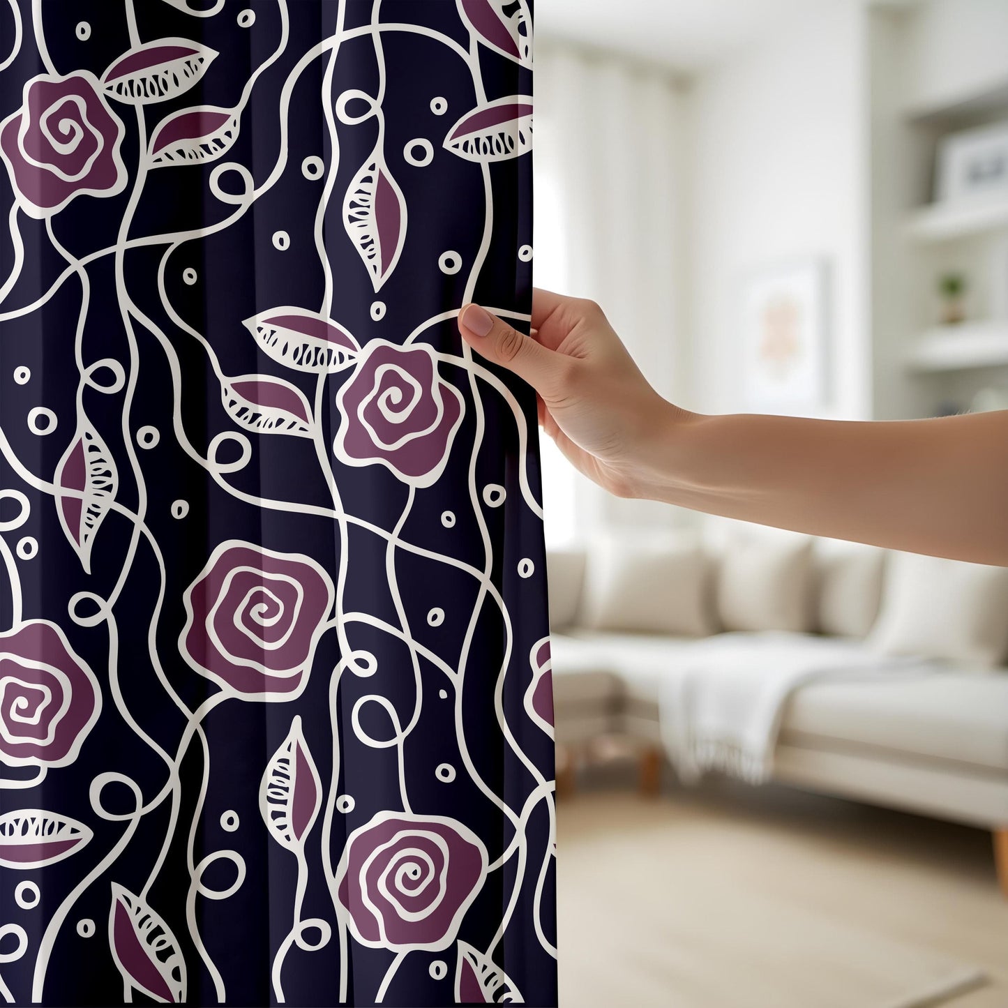 Onay Floral Paradise Custom Printed Curtain, Eye-Catching Home Decor
