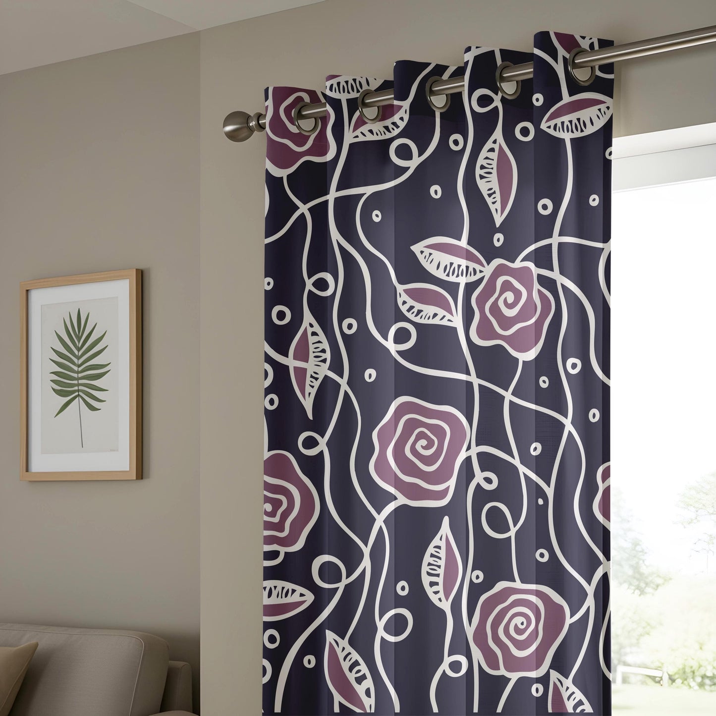 Onay Floral Paradise Custom Printed Curtain, Eye-Catching Home Decor