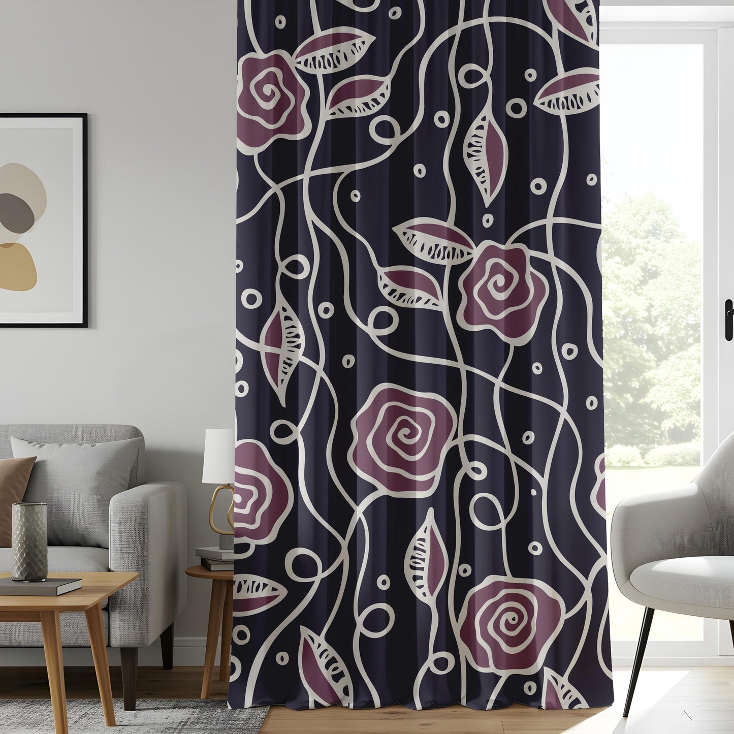 Onay Floral Paradise Custom Printed Curtain, Eye-Catching Home Decor
