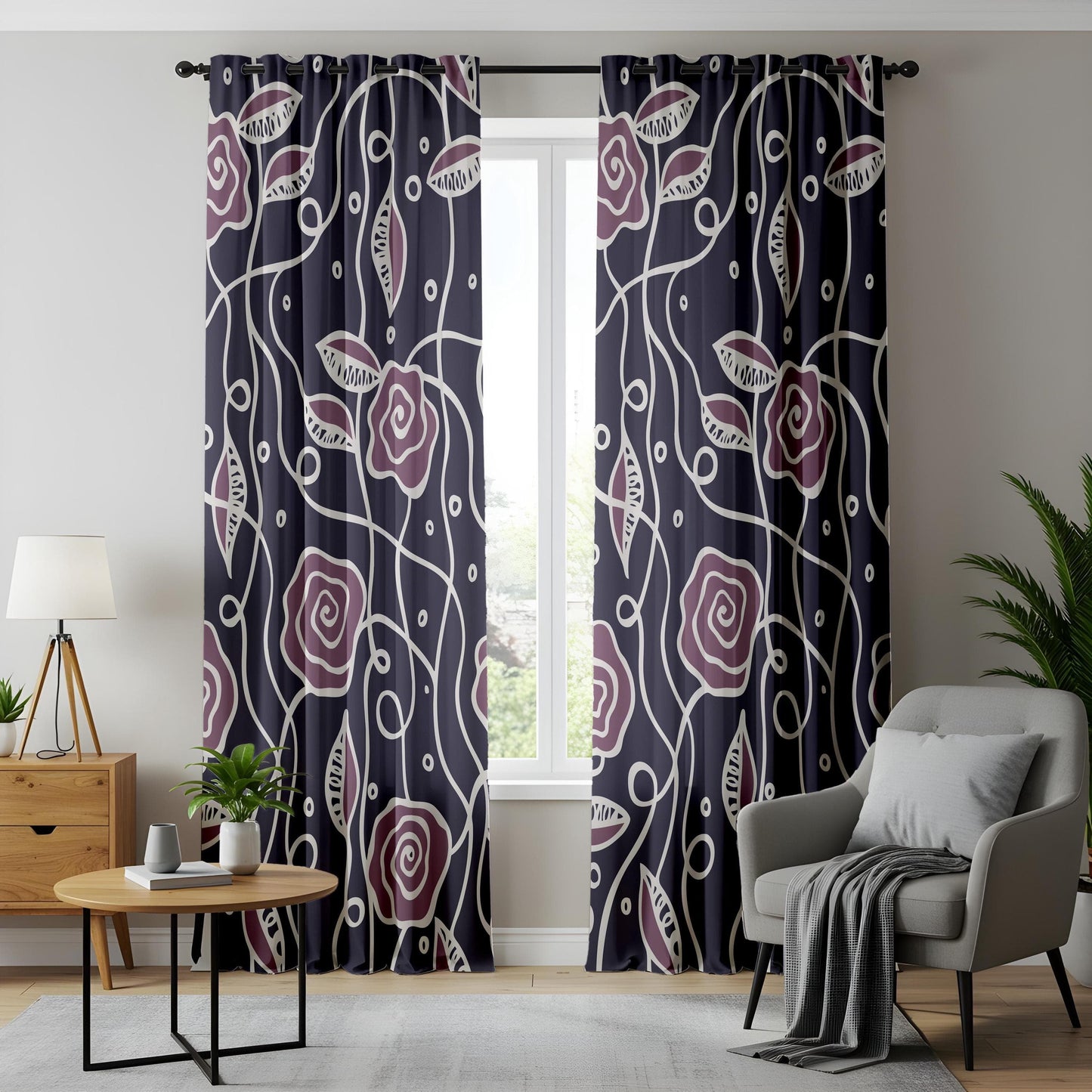 Onay Floral Paradise Custom Printed Curtain, Eye-Catching Home Decor