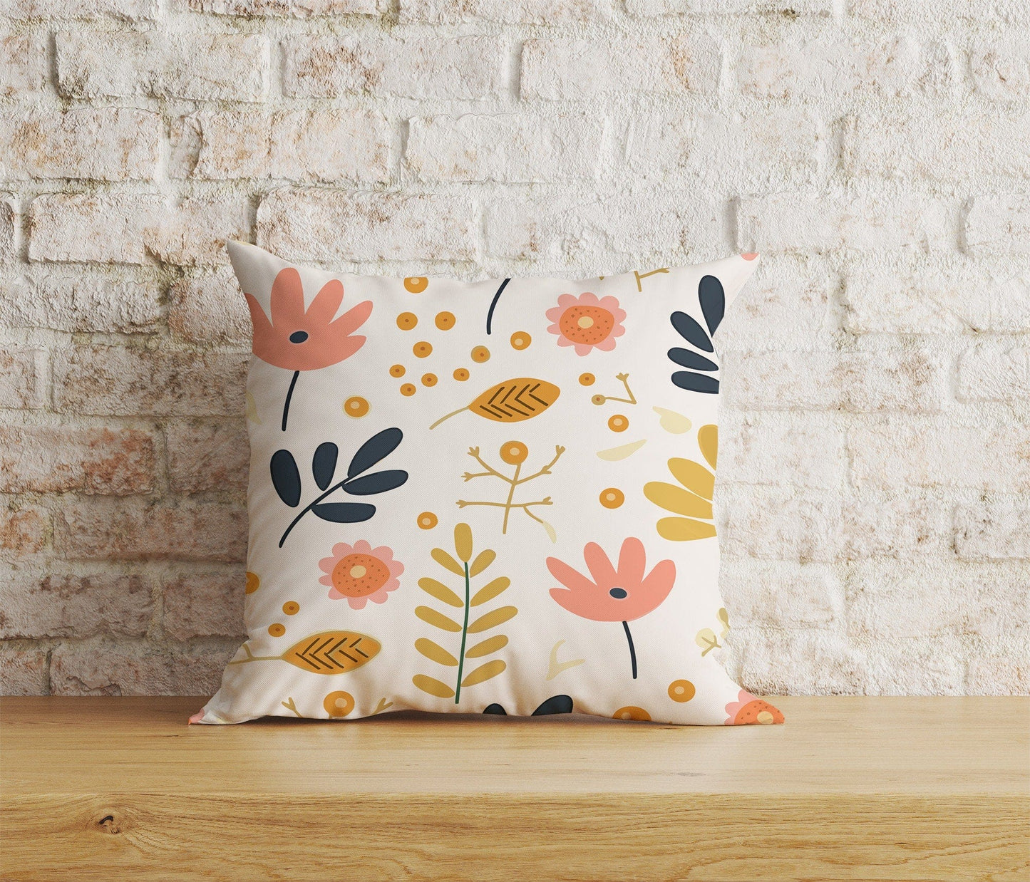 Onay Home Textile 7 / 12 x 12 inch (30 x 30 cm) Double Side Floral Scandinavian Cushion Cover Spring Square Pillow Cover