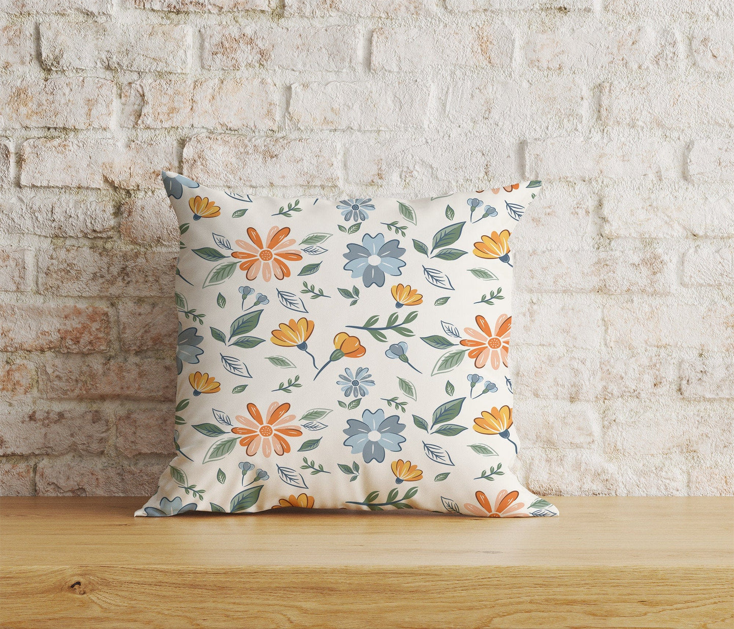 Onay Home Textile 4 / 12 x 12 inch (30 x 30 cm) Double Side Floral Scandinavian Cushion Cover Spring Square Pillow Cover