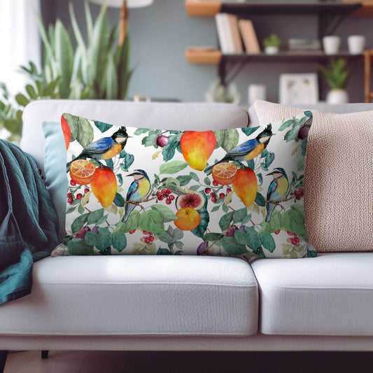 Onay Cushion Covers 1 / 12 x 16 inches (30 x 40 cm) Floral Yellow Rectangular Pillow Lemon Striped Citrus Cushion Covers