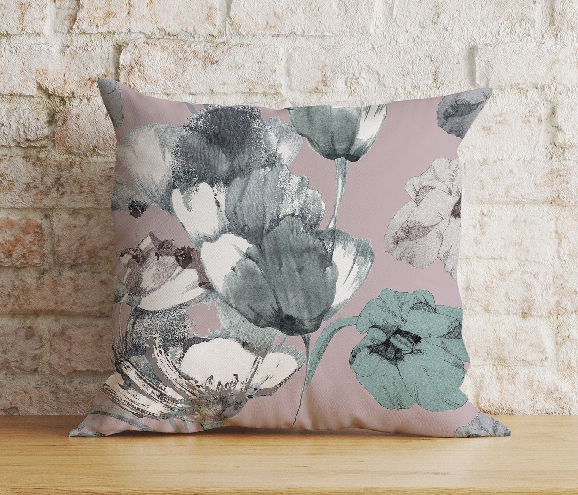 Onay 2 / 12 x 12 inch (30 x 30 cm) Double Side Flower Bouquet Botanical Home Decor Cushion Cover