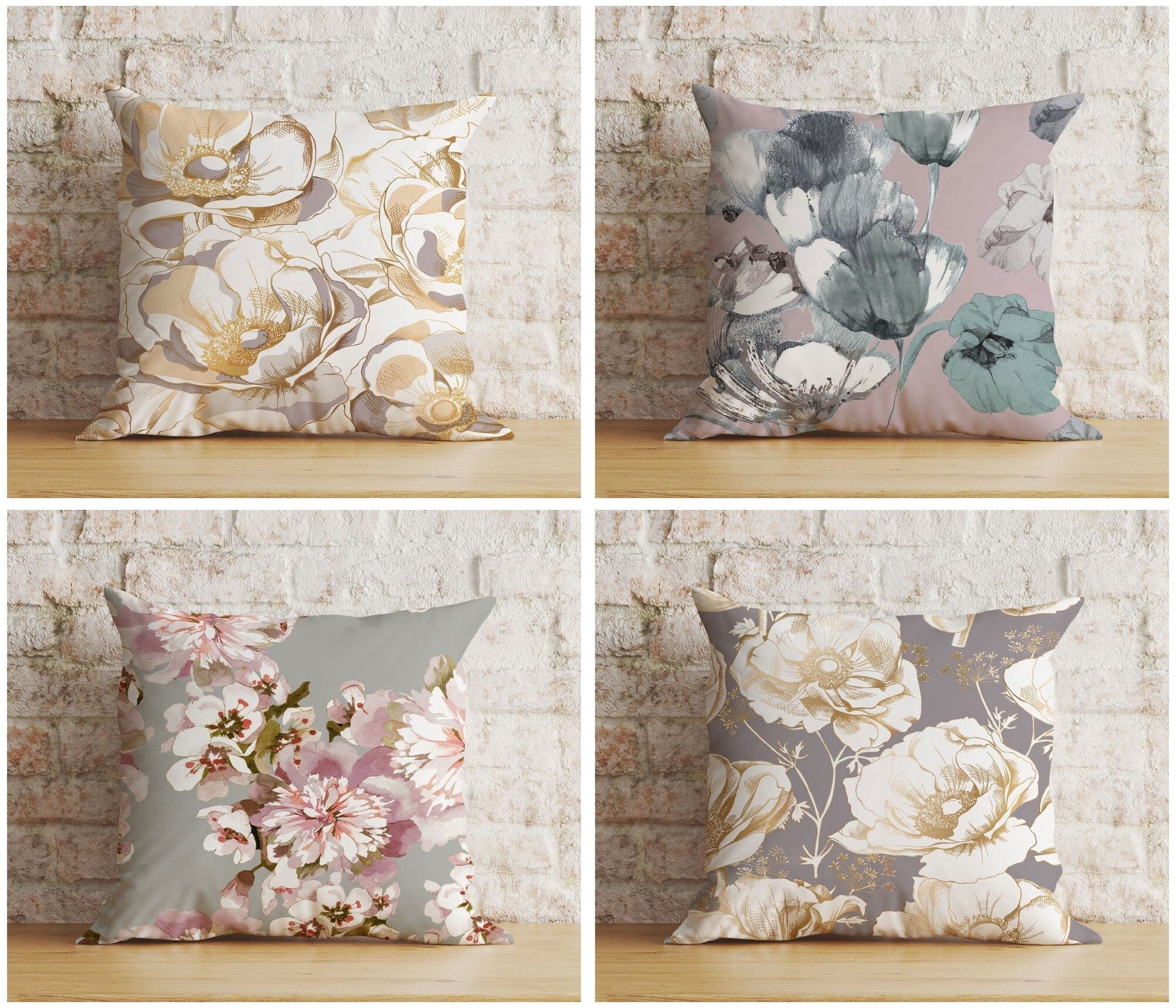 Onay Flower Bouquet Botanical Home Decor Cushion Cover