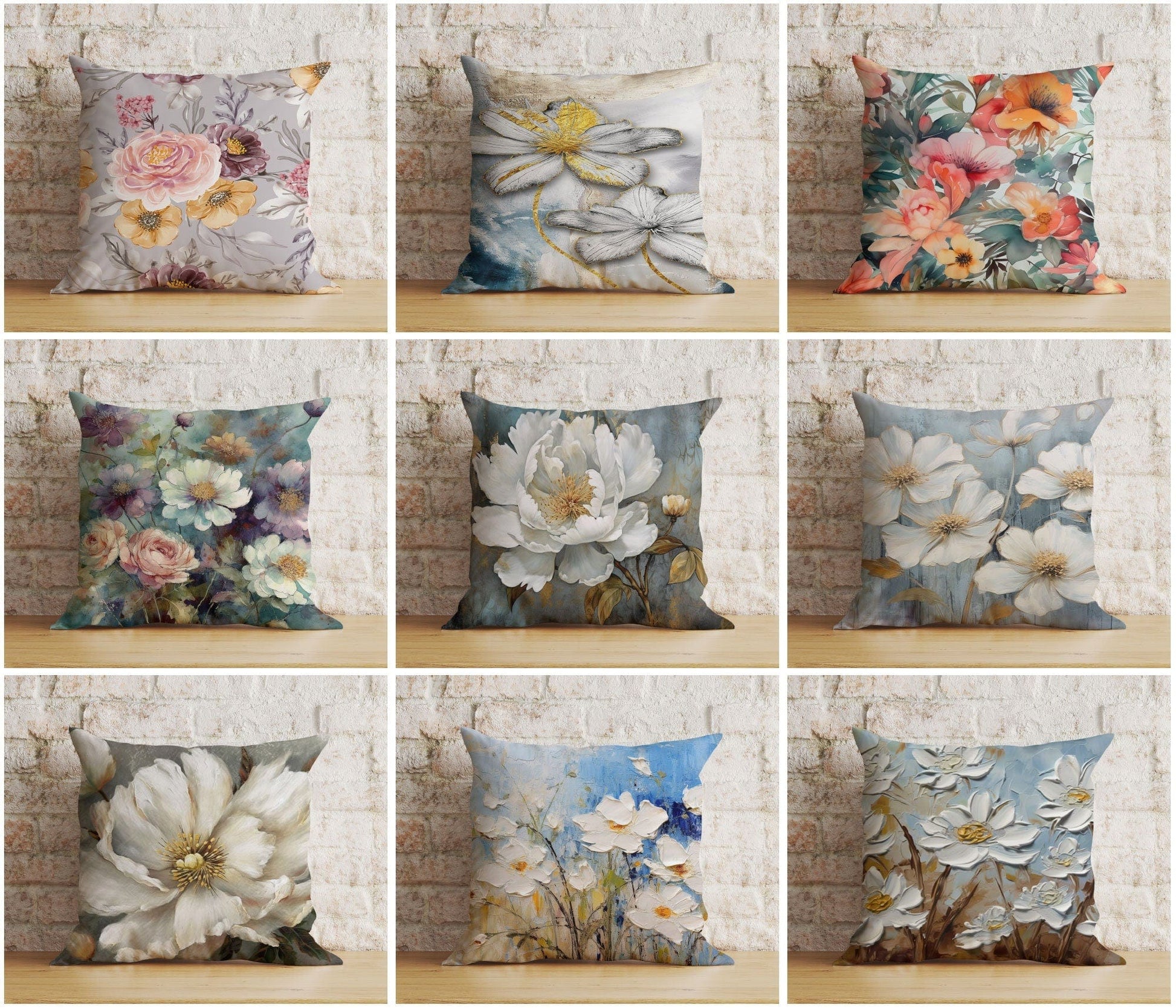 Onay Flower Decoration Floral Living Room Cushion Cover