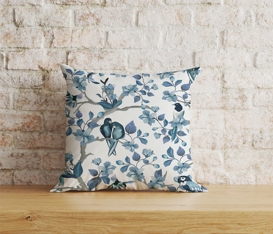 Onay Home Textile Cushion Covers 1 / 12 x 12 inch (30 x 30 cm) Double Side French Toile Cushion Covers French Blue Forest Pillow Cover