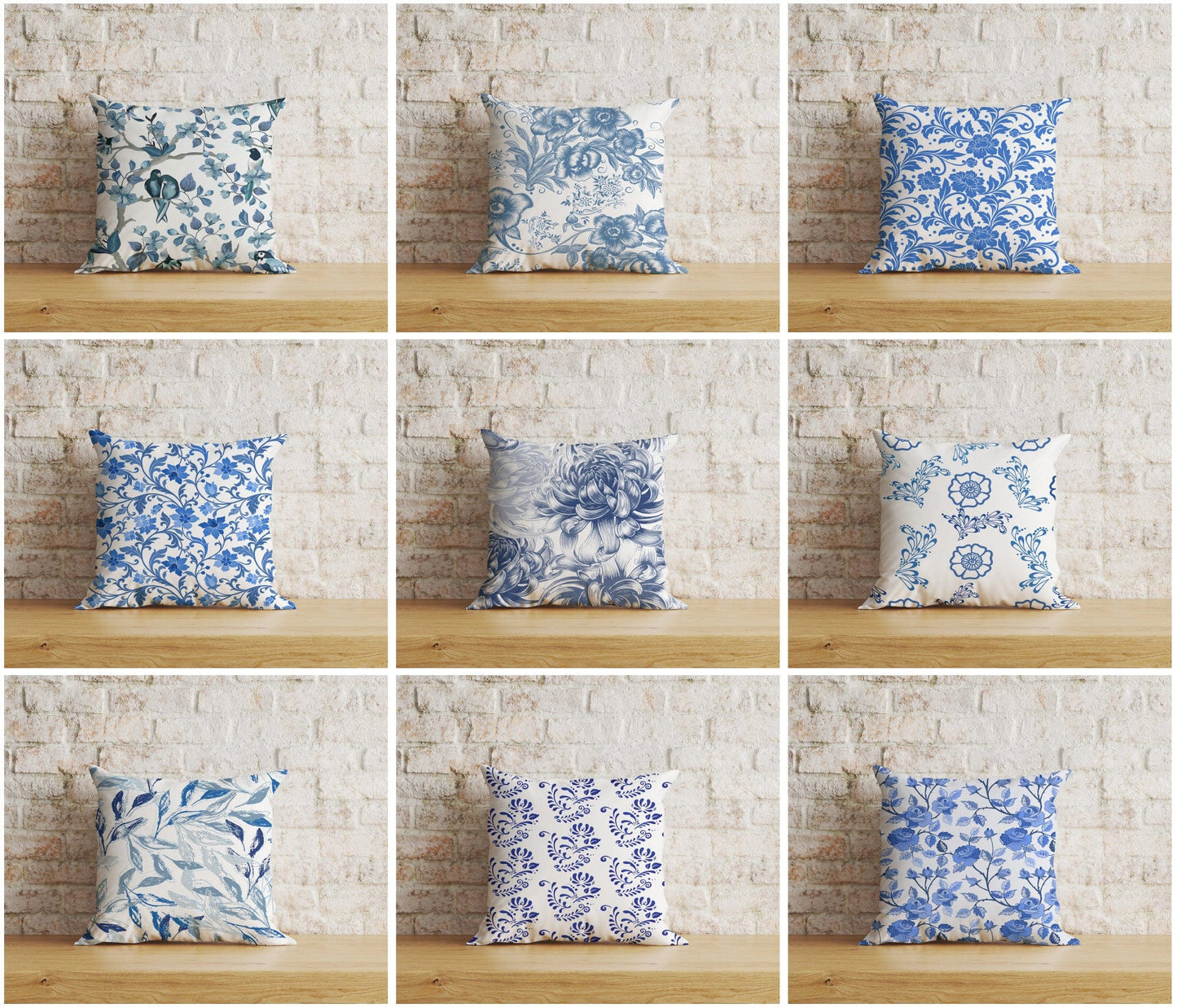 Onay Home Textile Cushion Covers French Toile Cushion Covers French Blue Forest Pillow Cover