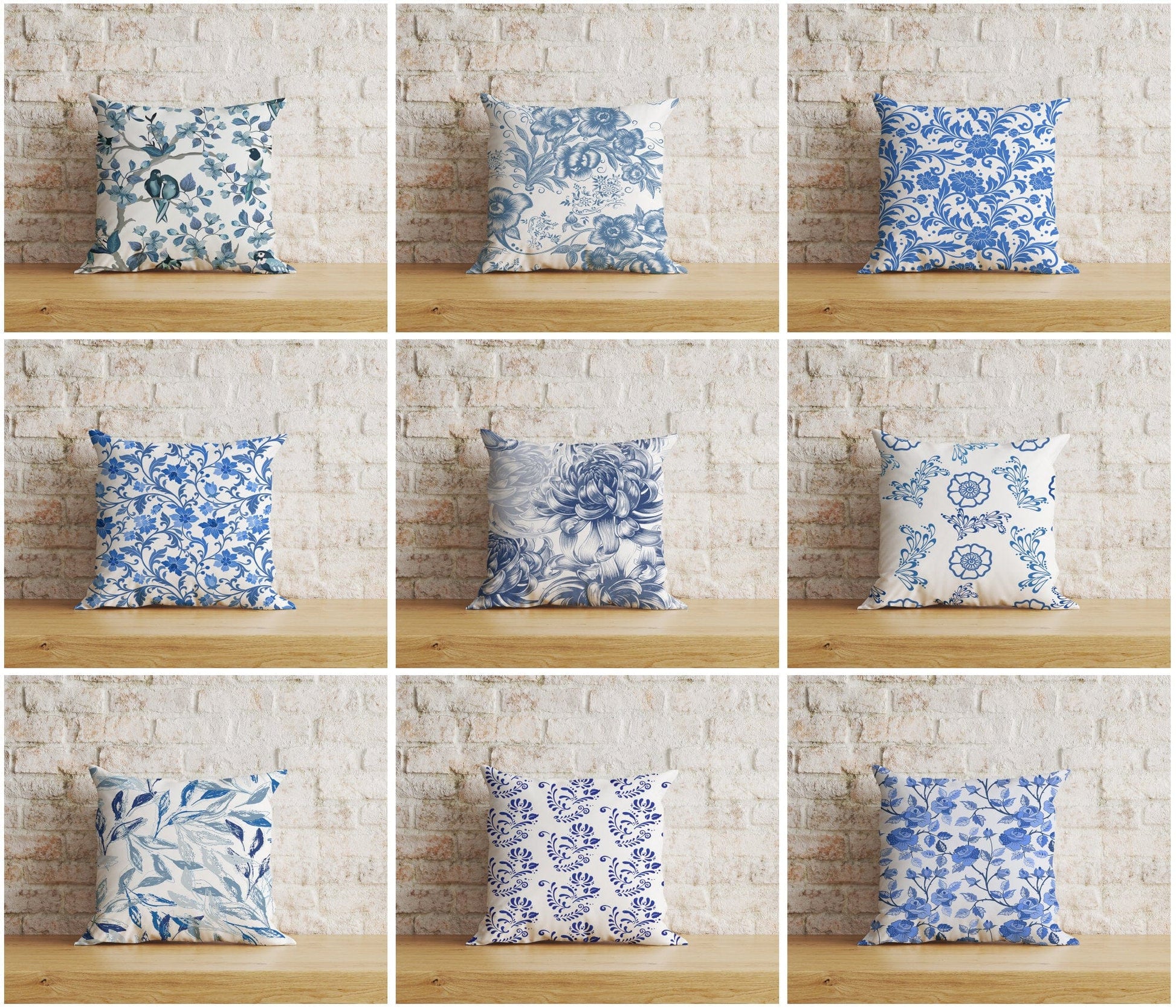 Onay Home Textile Cushion Covers French Toile Cushion Covers French Blue Forest Pillow Cover