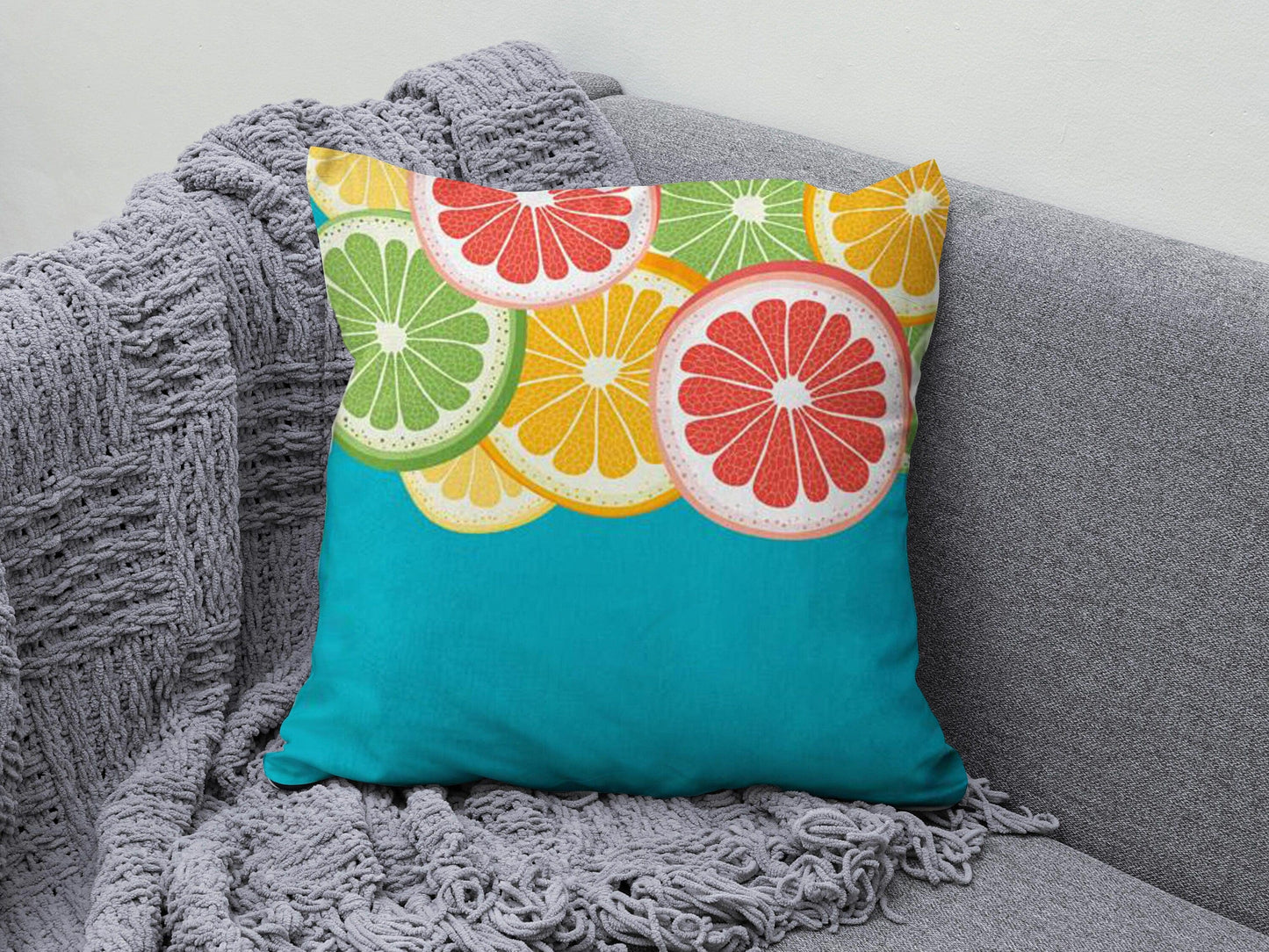 Onay 6 / 12 x 12 inch (30 x 30 cm) Fresh Lemon Decorative Green Lemon Tree Cushion Cover