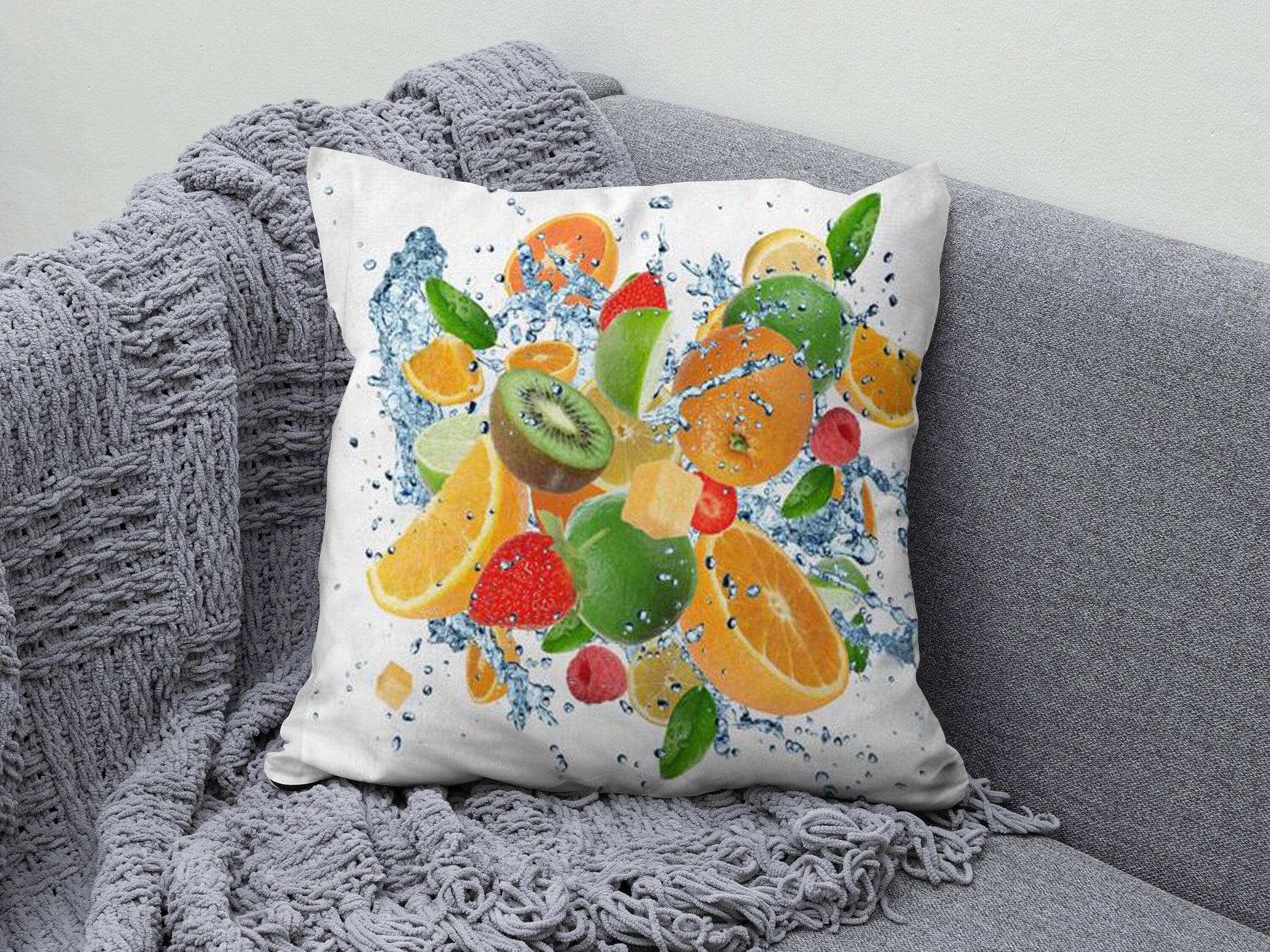 Onay 2 / 12 x 12 inch (30 x 30 cm) Fresh Lemon Decorative Green Lemon Tree Cushion Cover