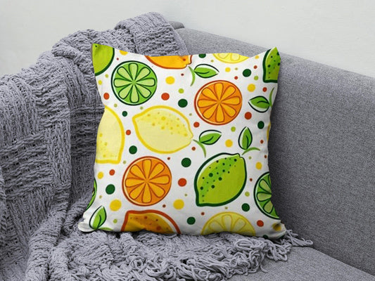 Onay 1 / 12 x 12 inch (30 x 30 cm) Fresh Lemon Decorative Green Lemon Tree Cushion Cover