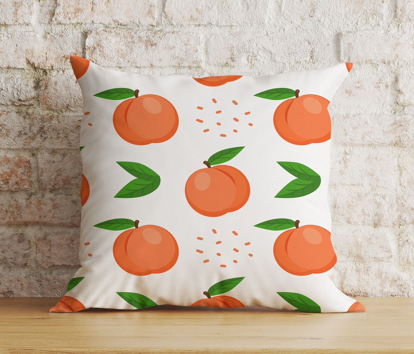 Onay Home Textile Cushion Covers 9 / 12 x 12 inch (30 x 30 cm) Double Side Fruity Peach Pillows Cover Peach Couch Cushion Covers