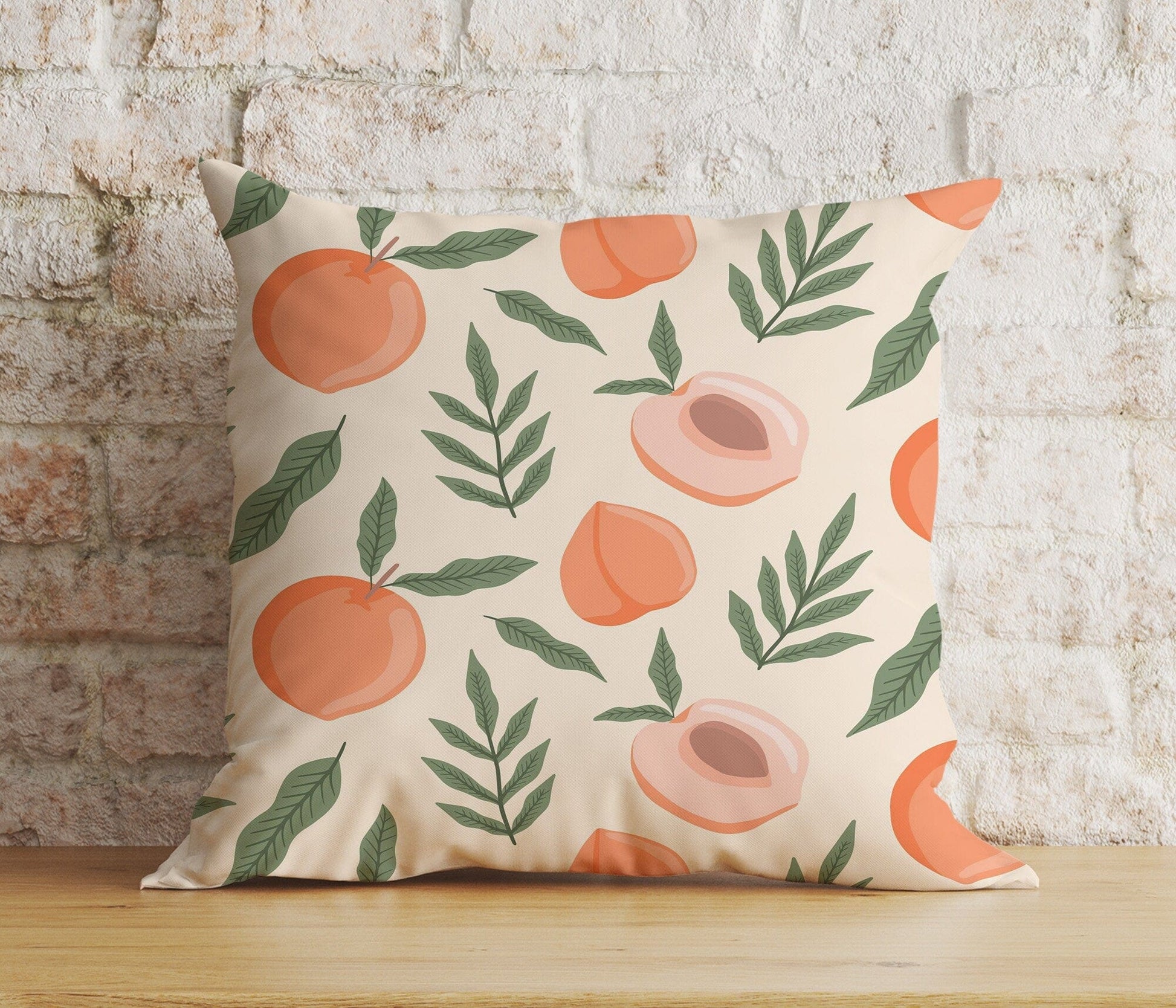 Onay Home Textile Cushion Covers 6 / 12 x 12 inch (30 x 30 cm) Double Side Fruity Peach Pillows Cover Peach Couch Cushion Covers