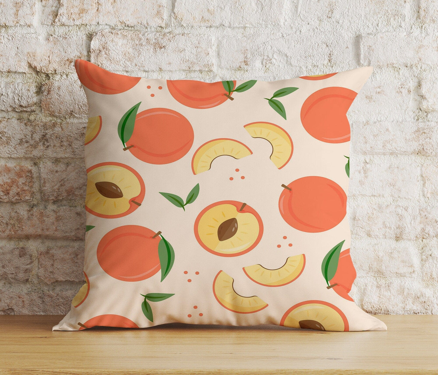 Onay Home Textile Cushion Covers 4 / 12 x 12 inch (30 x 30 cm) Double Side Fruity Peach Pillows Cover Peach Couch Cushion Covers