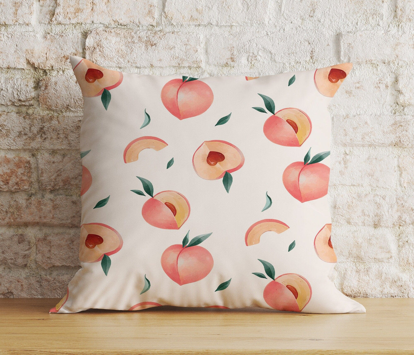 Onay Home Textile Cushion Covers 2 / 12 x 12 inch (30 x 30 cm) Double Side Fruity Peach Pillows Cover Peach Couch Cushion Covers