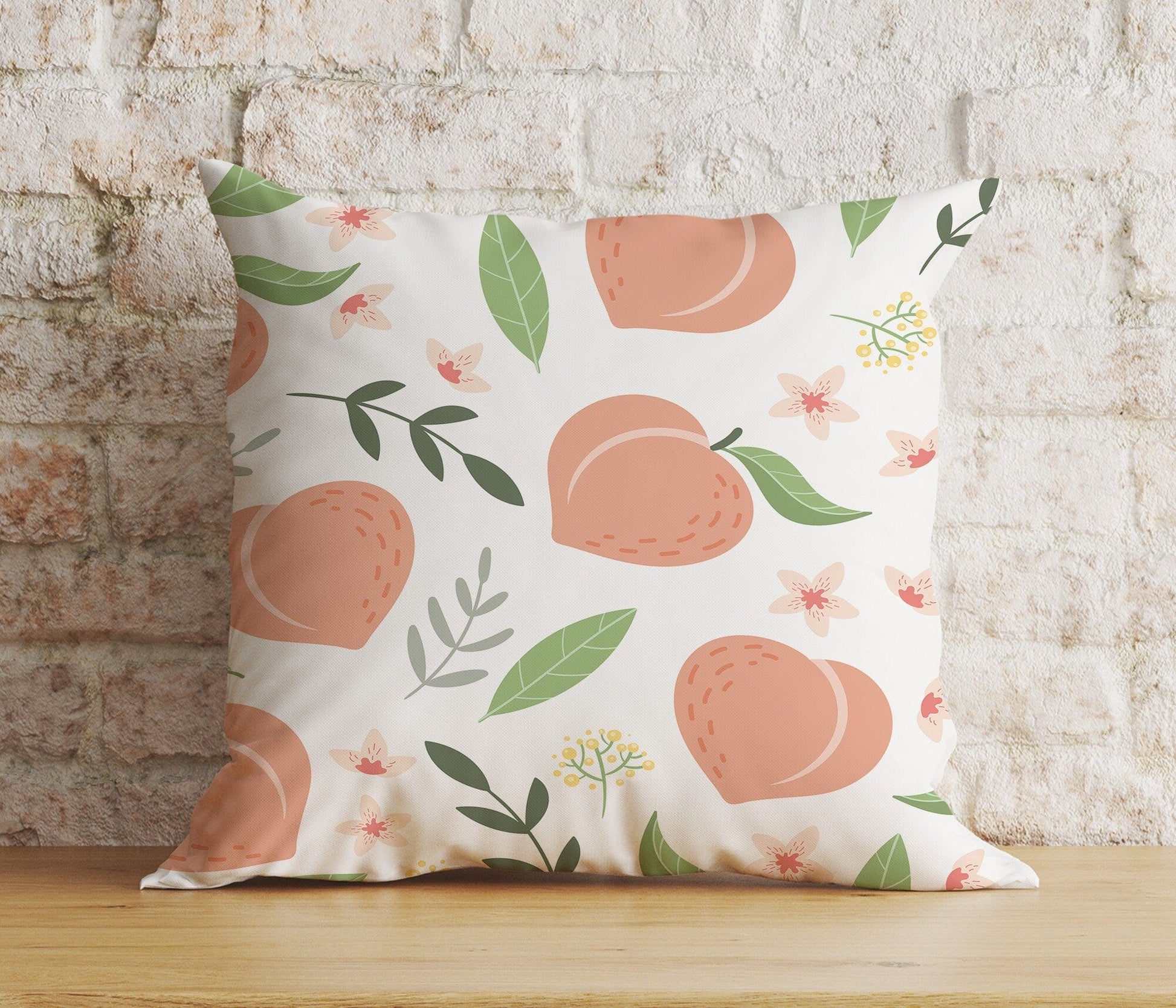 Onay Home Textile Cushion Covers 1 / 12 x 12 inch (30 x 30 cm) Double Side Fruity Peach Pillows Cover Peach Couch Cushion Covers